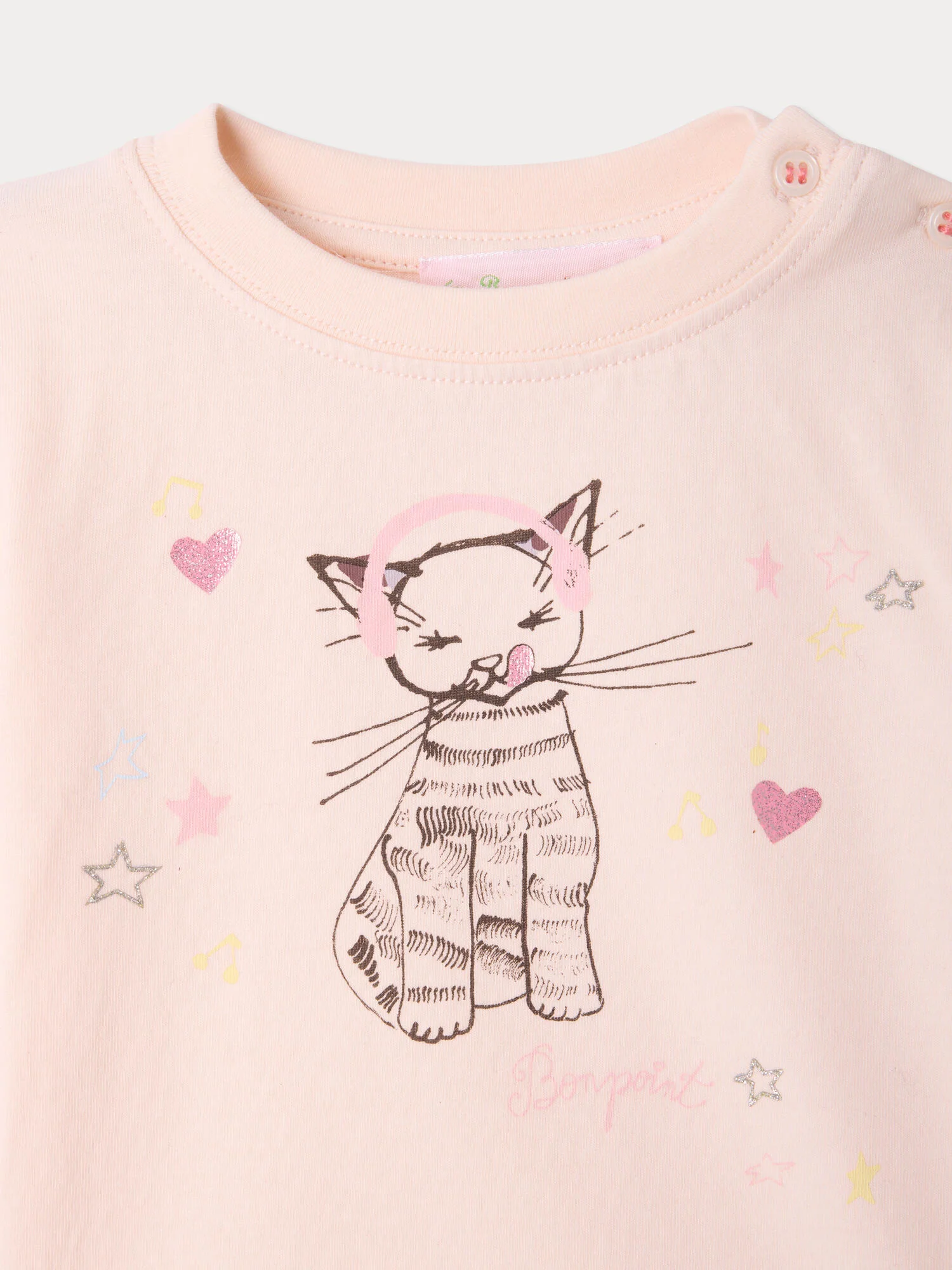Aiman baby t-shirt with cat print in organic cotton - Image 3