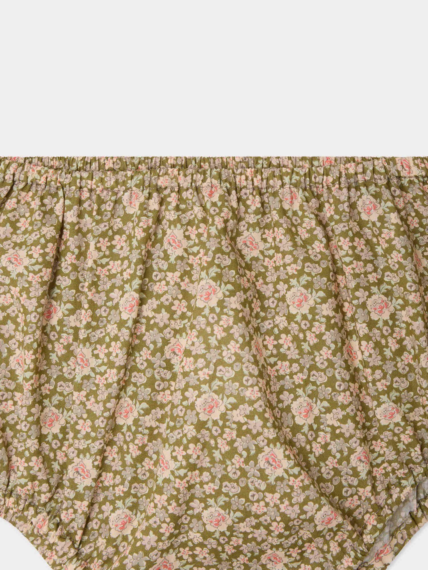 Aki bloomer in lime green Liberty organic cotton fabric - Image 3