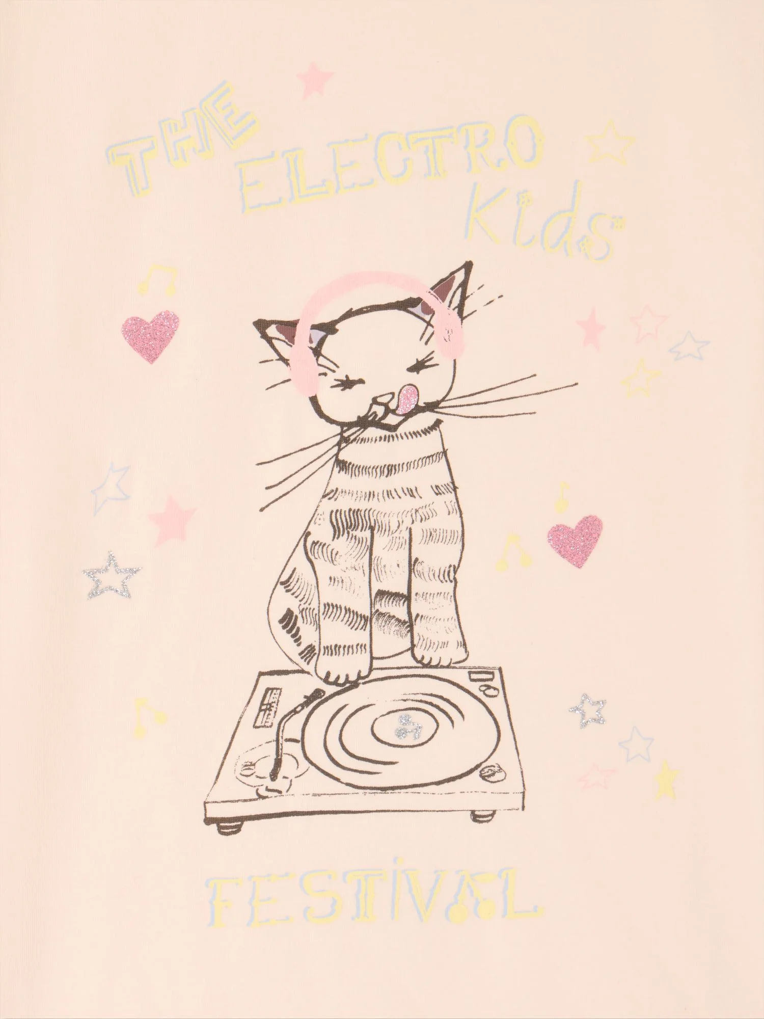 Akiva DJ cat print t-shirt in organic cotton - Image 4