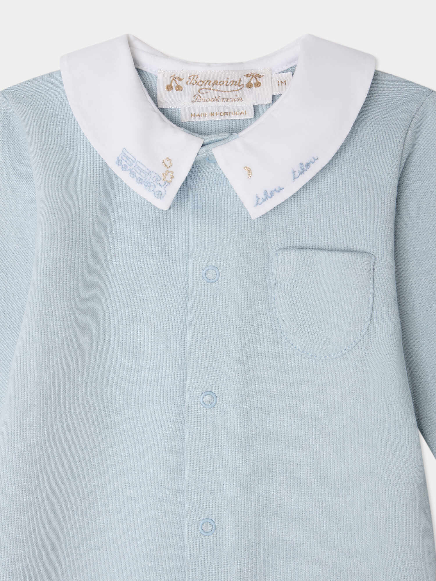 Anton pyjamas with hand embroidered train in organic cotton - Image 3