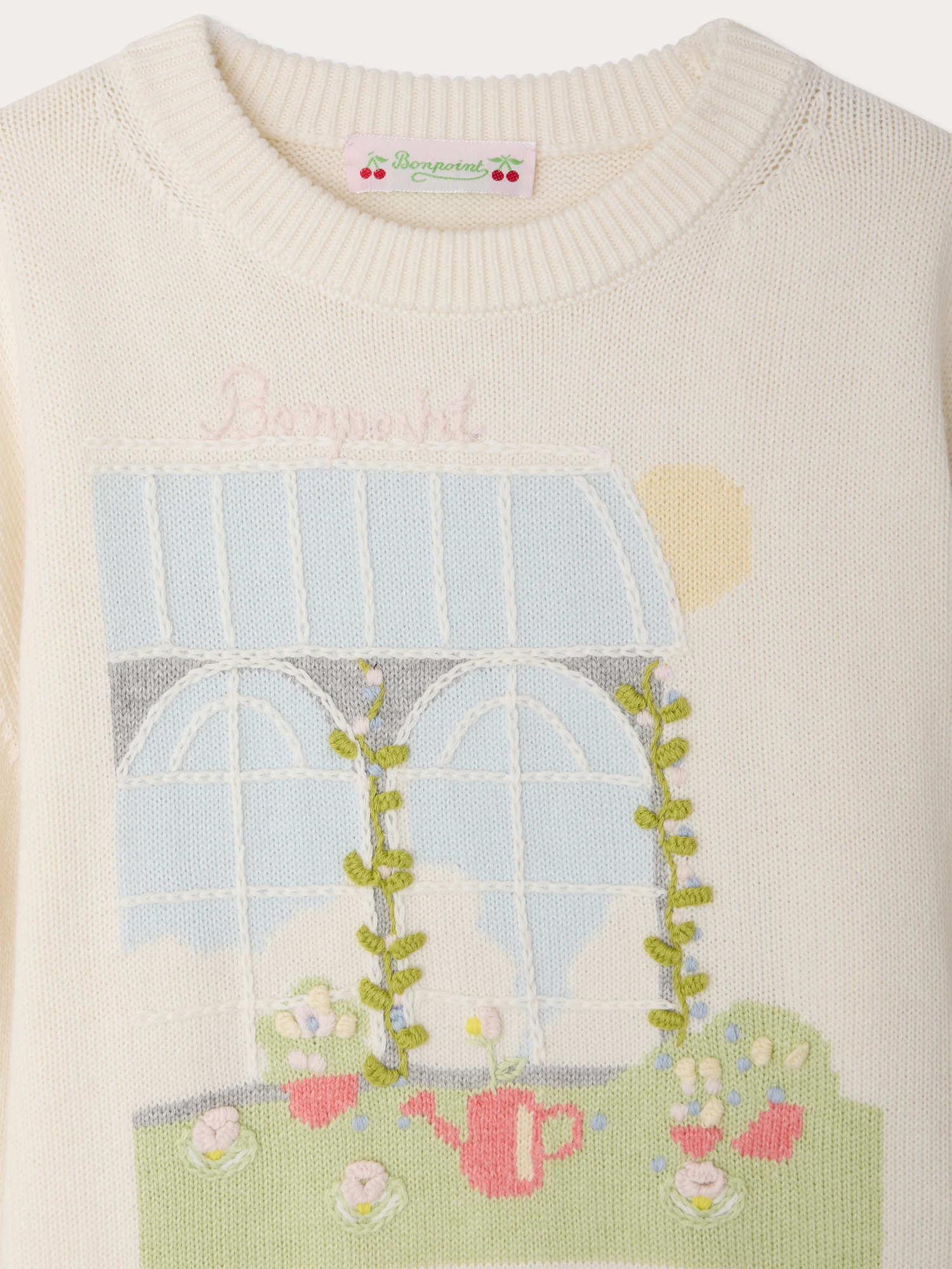 Anumati hand-embroidered garden sweater in organic cotton - Image 3