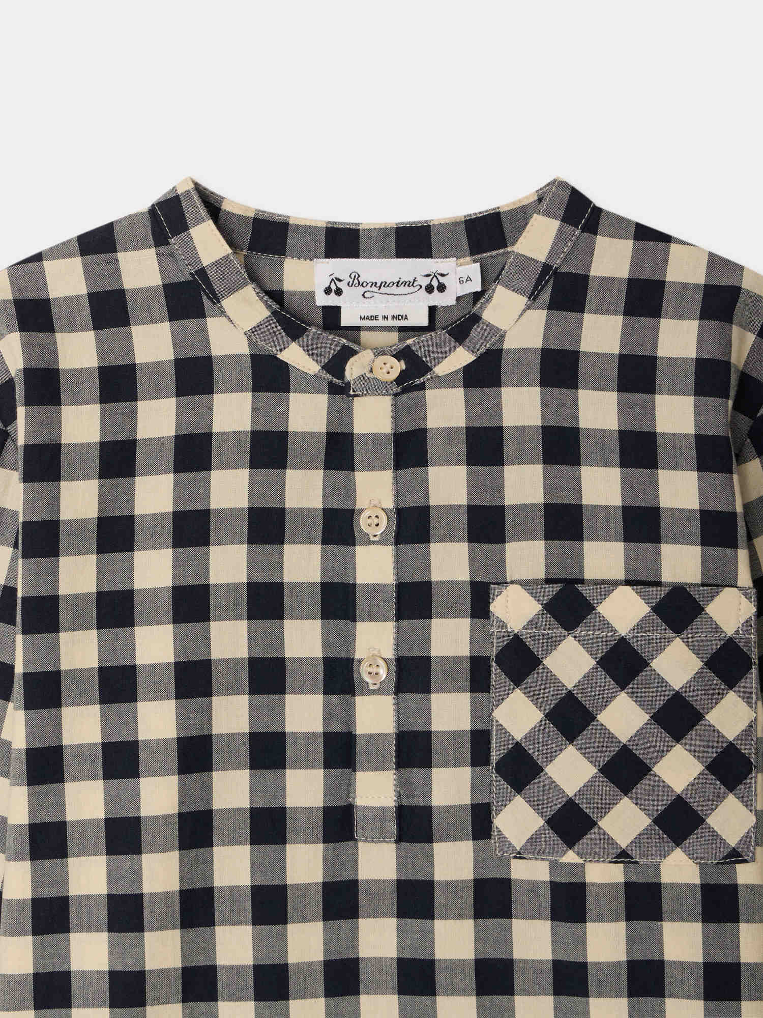 Artiste shirt with officer collar and check pattern - Image 3