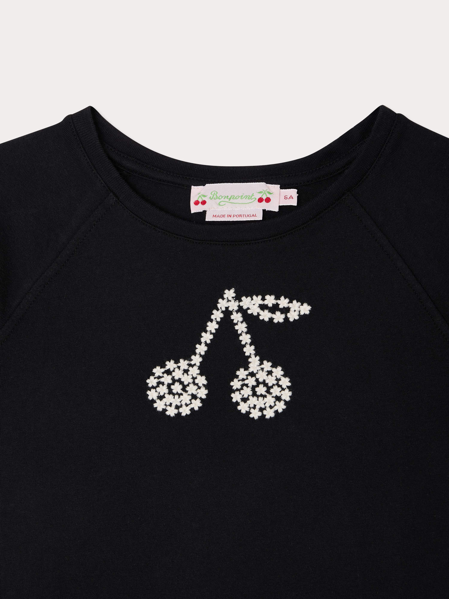 Asmae t-shirt embroidered with cherries in organic cotton - Image 3