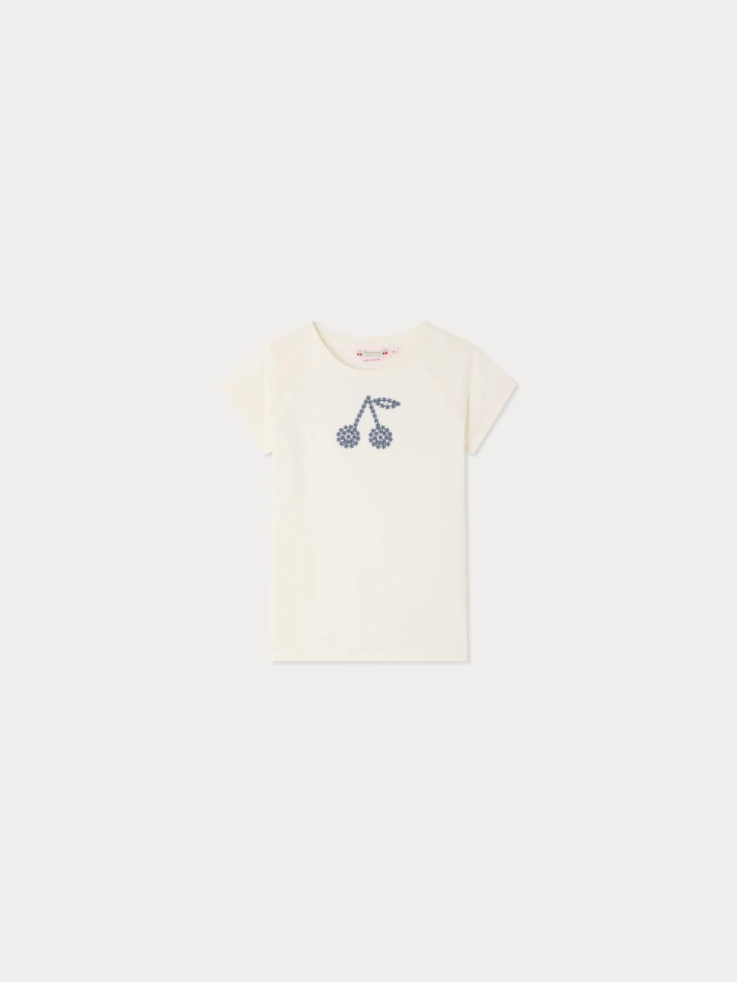 Asmae t-shirt with embroidered flowers in organic cotton