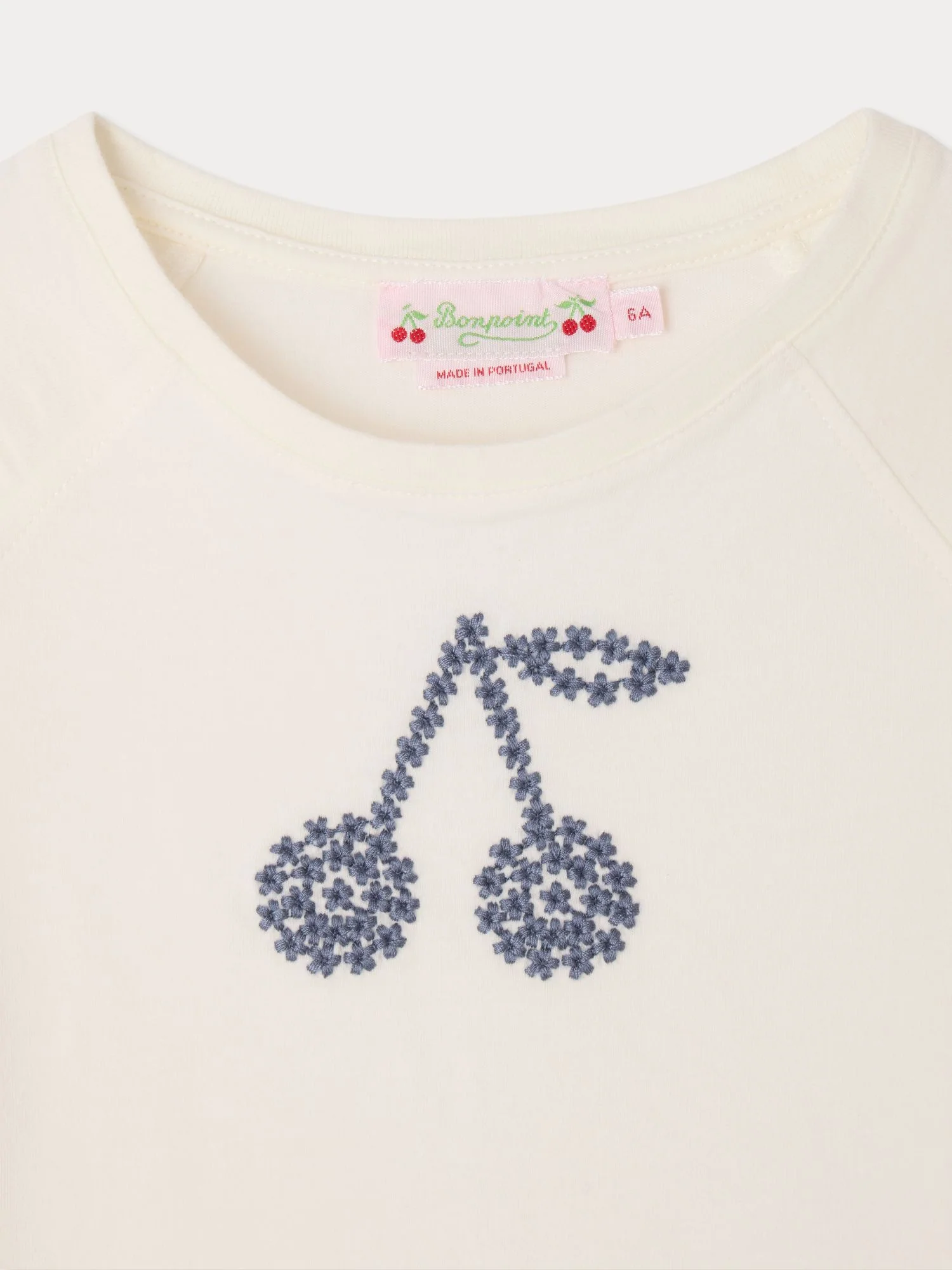 Asmae t-shirt with embroidered flowers in organic cotton - Image 3