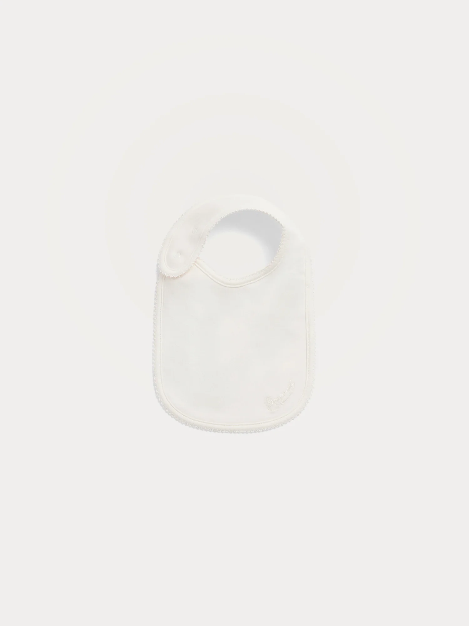 Avibis embroidered organic cotton bib in blue
