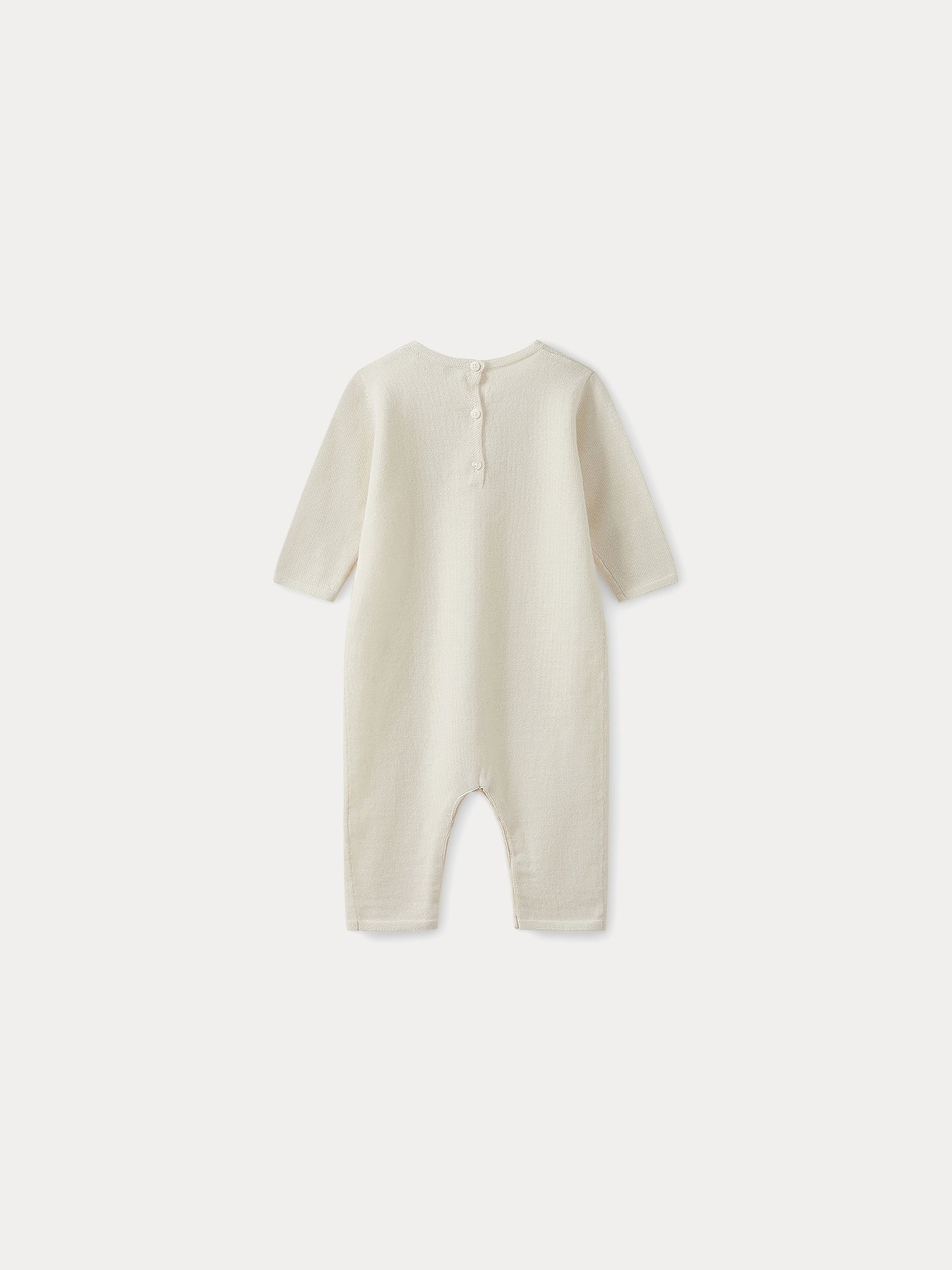 Baby cashmere sleepsuit in milk-white - Image 3