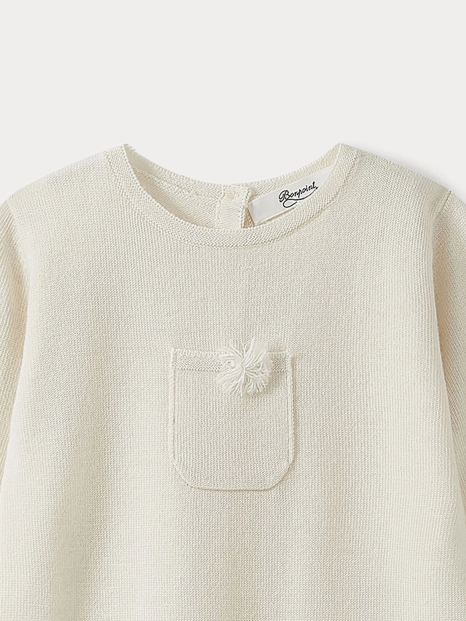 Baby cashmere sleepsuit in milk-white - Image 4