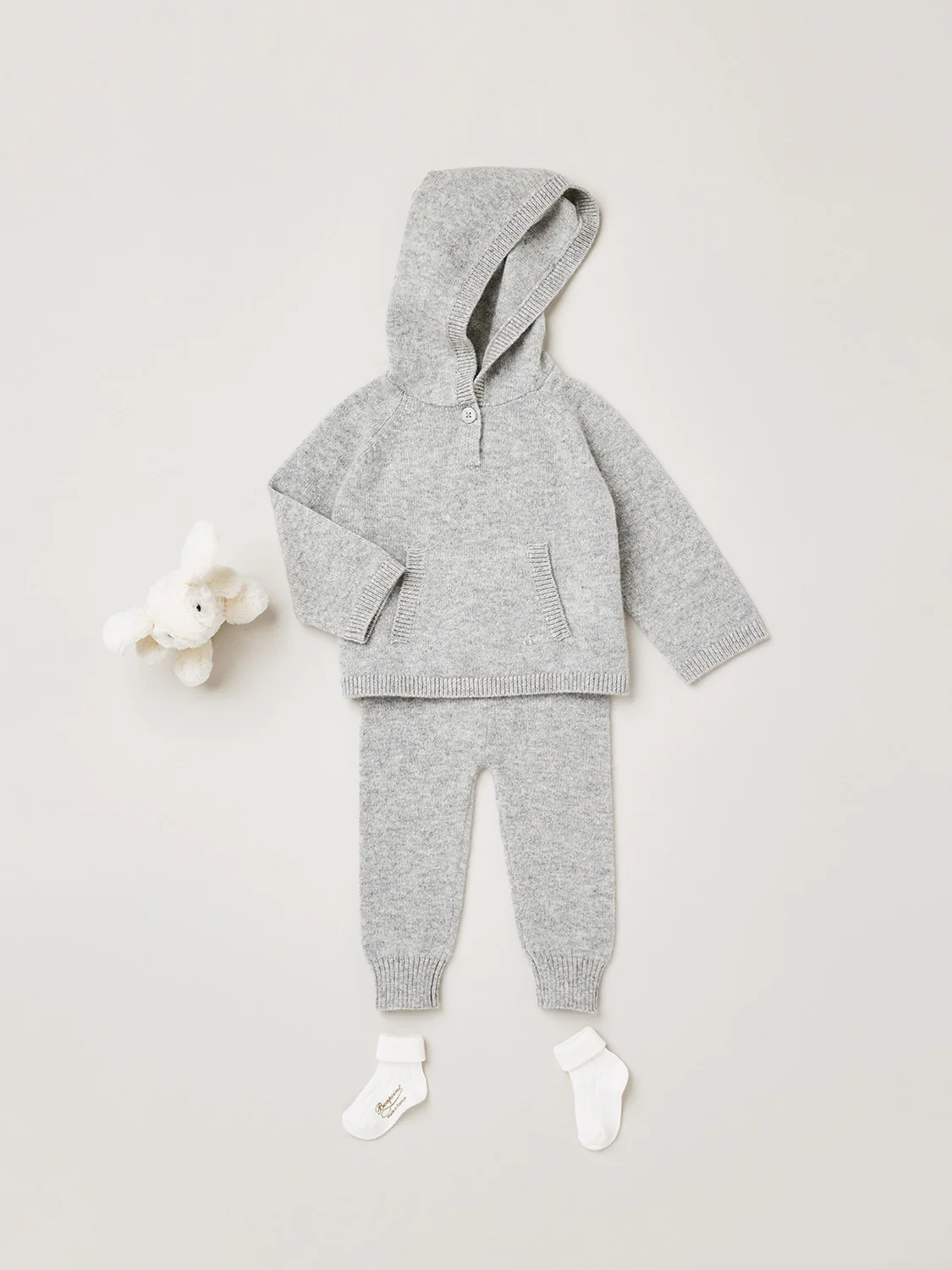 Baby cashmere sweater in grey - Image 4