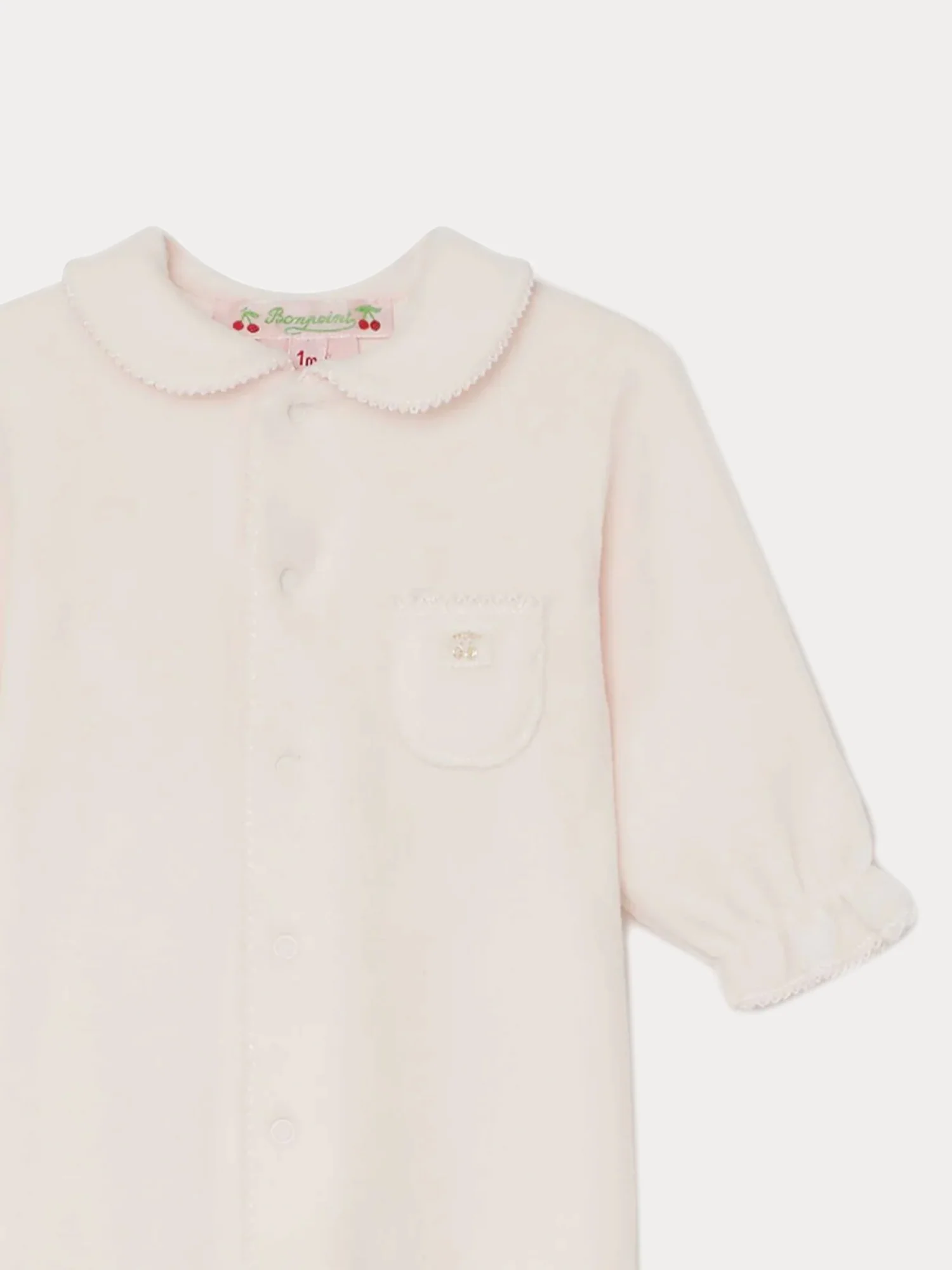 Baby round Neck Sleepsuit pale pink - Image 3