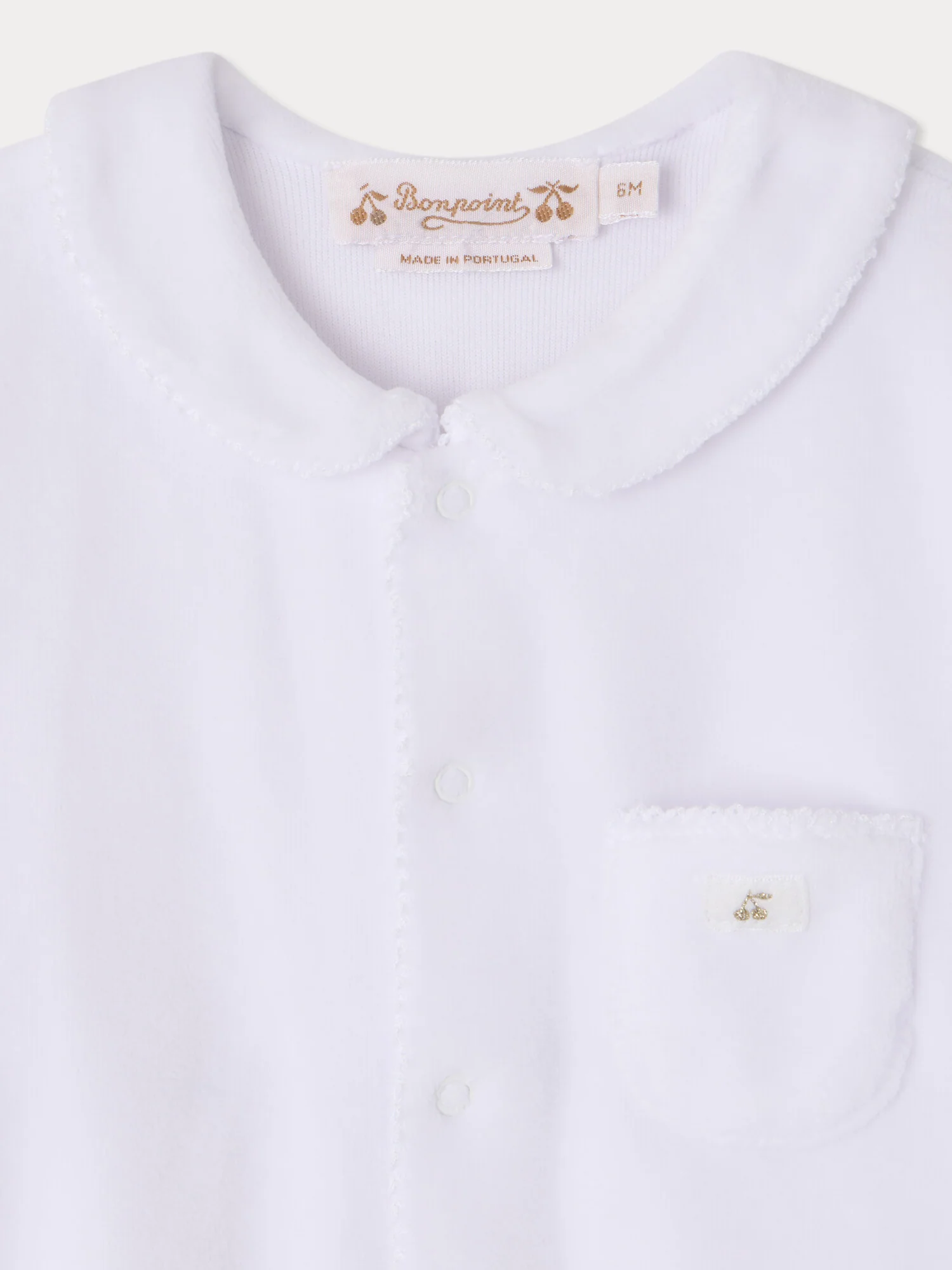 Baby round neck sleepsuit white - Image 3