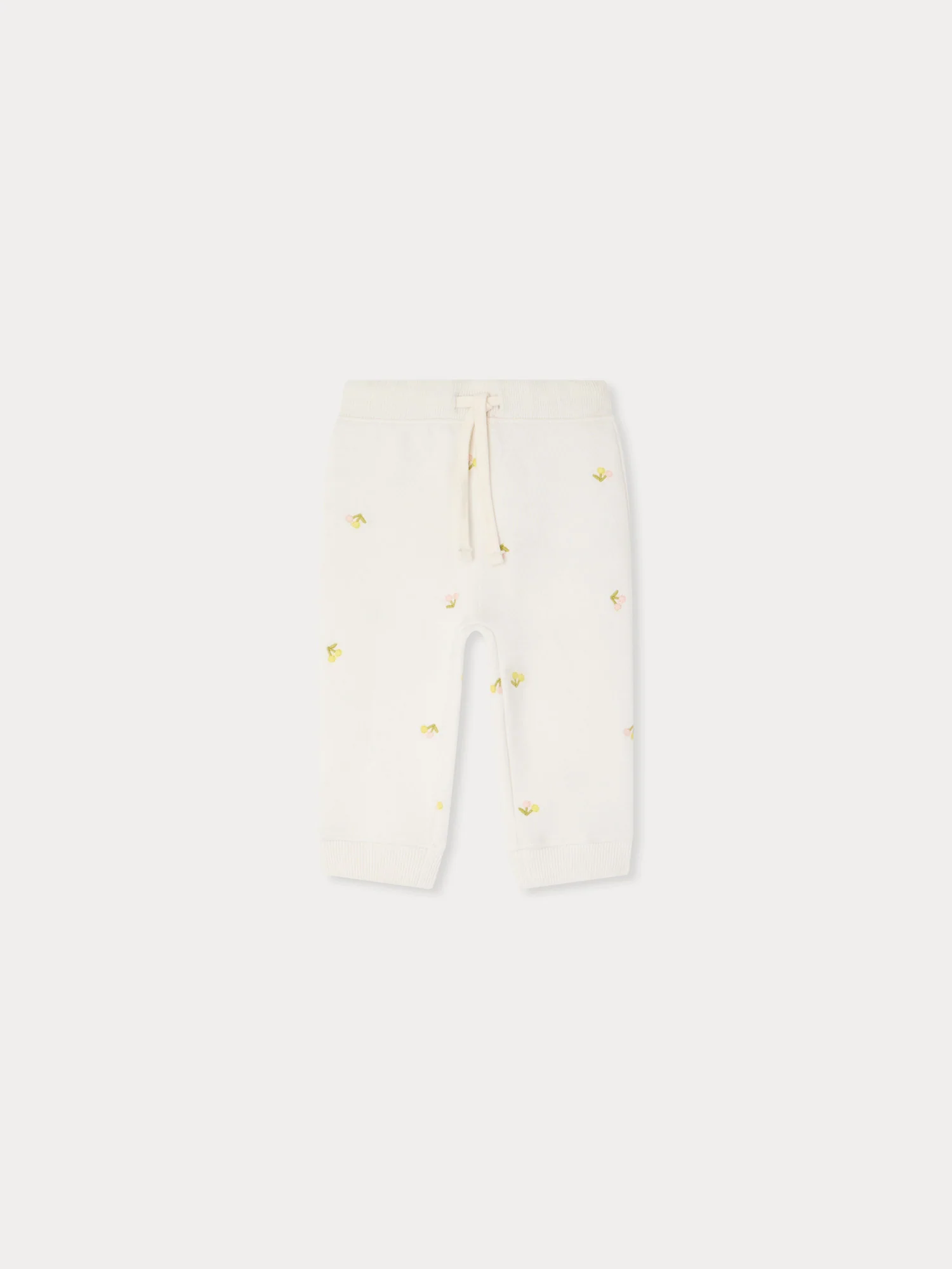 Bambo jogging pants embroidered with cherries in organic cotton