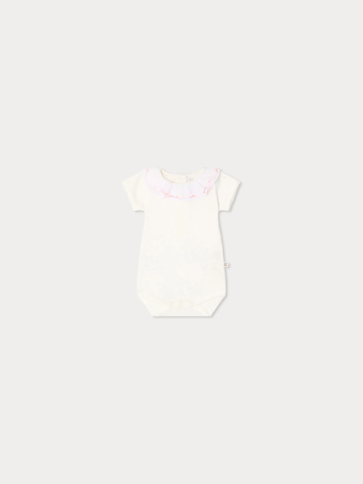 Body June Je t'aime hand-embroidered in organic cotton