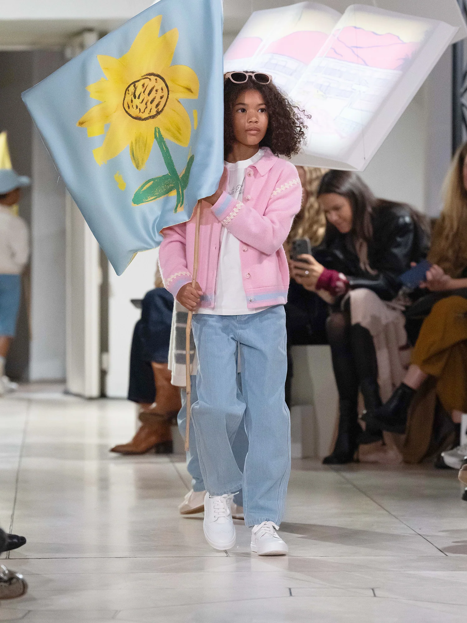 Bonpoint x Guest in Residence Eliott mixed denim trousers with embroidery - Image 5