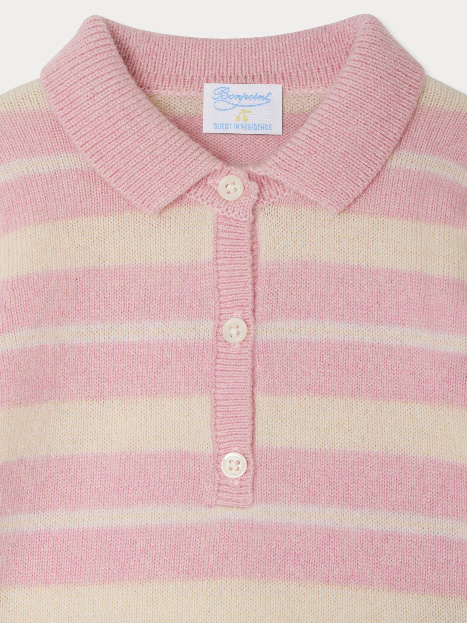 Bonpoint x Guest in Residence Lumi Pink Cashmere Striped Set - Image 3
