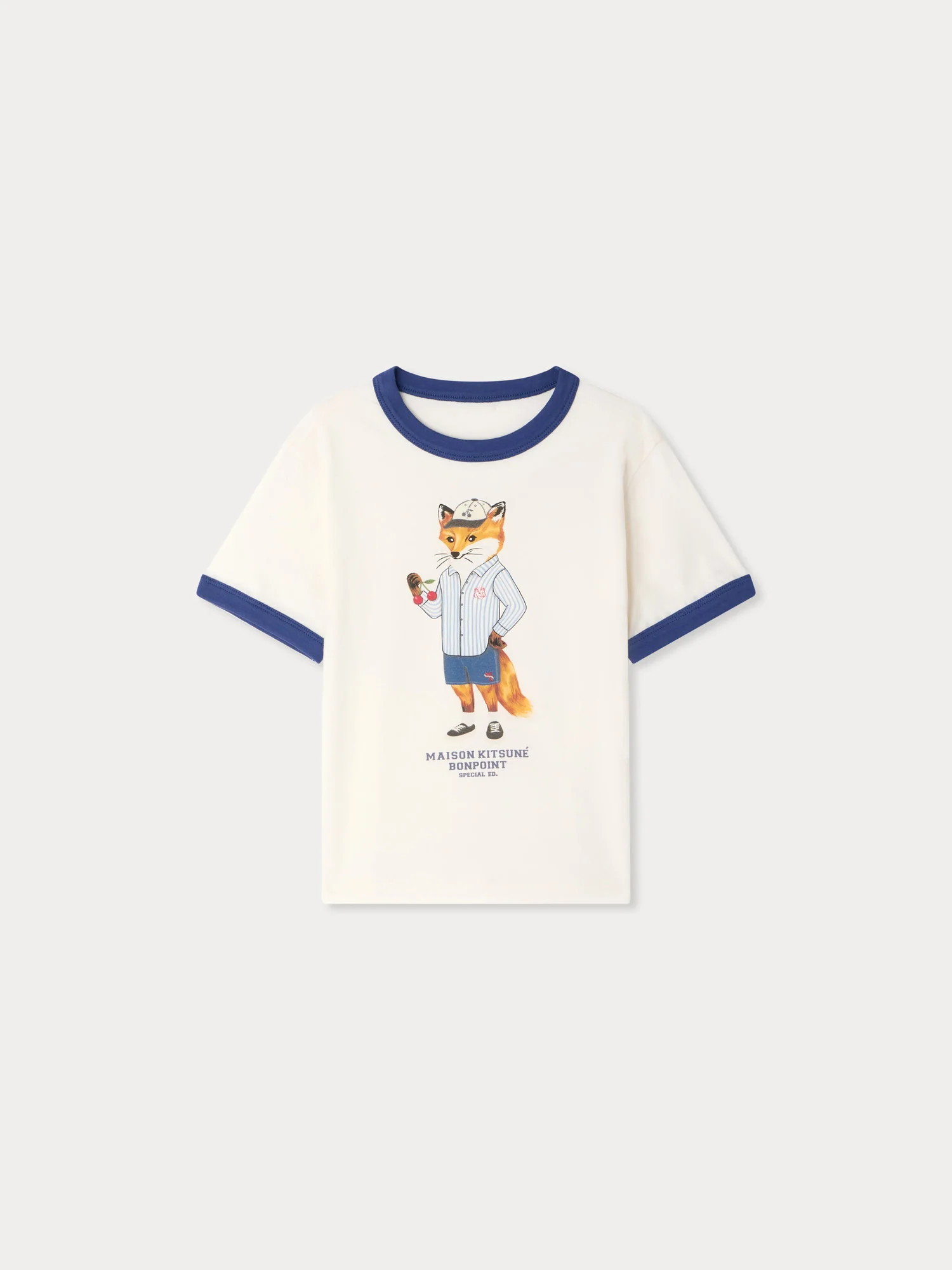 Bonpoint x Maison Kitsuné Akiva T-shirt with fox print in organic cotton - Image 2