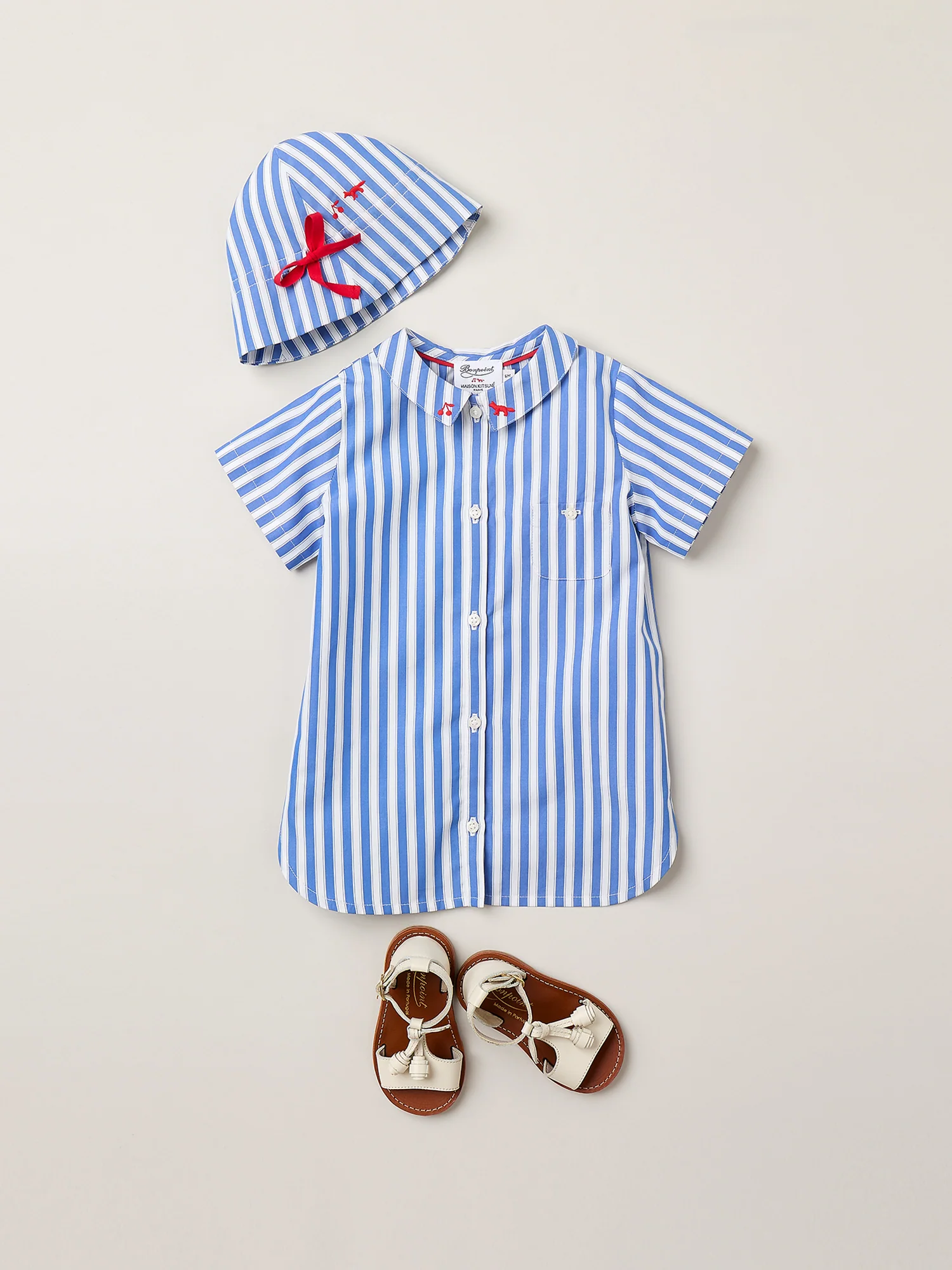 Bonpoint x Maison Kitsuné Lydiah dress in organic cotton