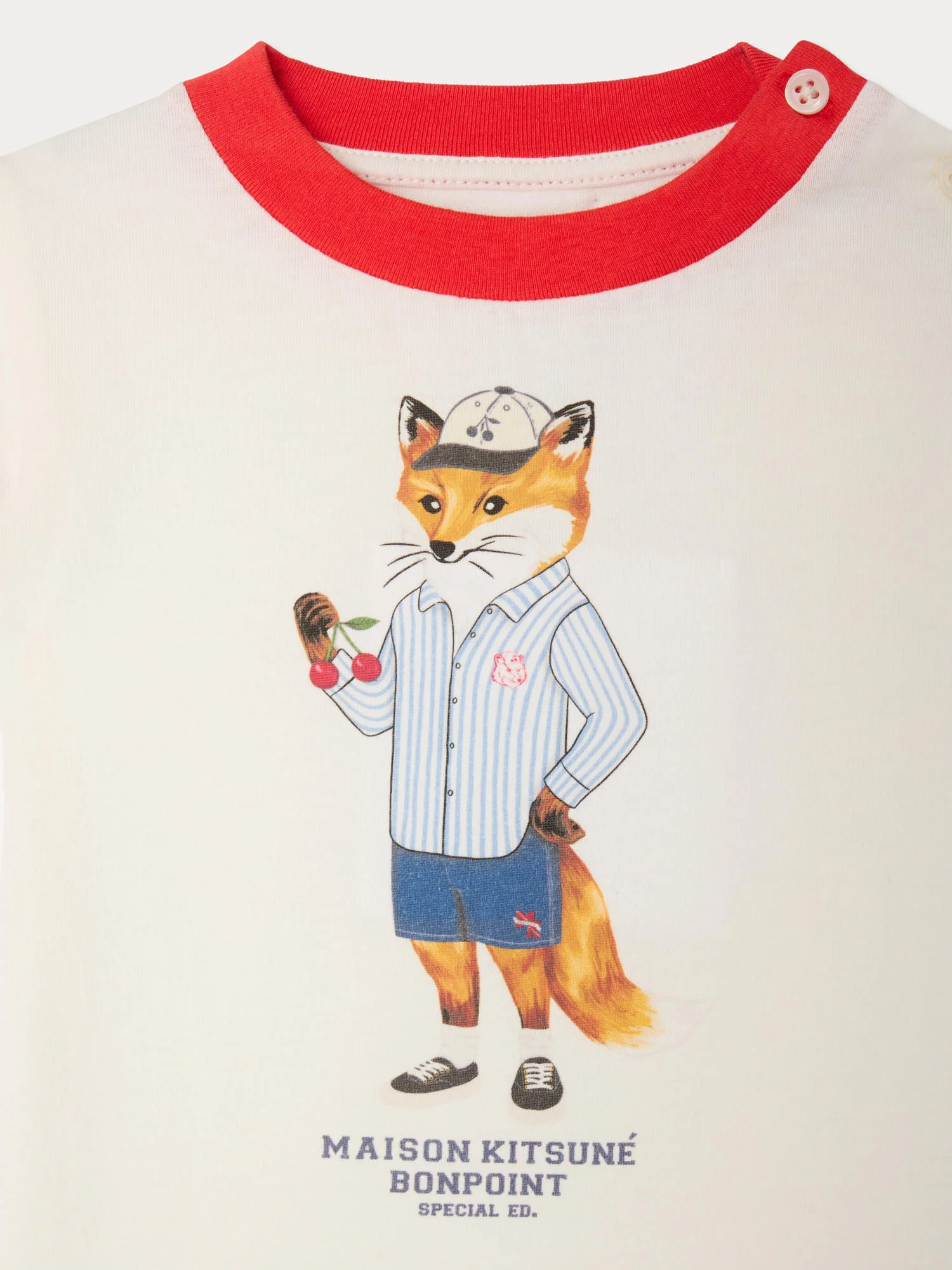 Bonpoint x Maison Kitsuné Lyrical T-shirt with fox print in organic cotton - Image 4