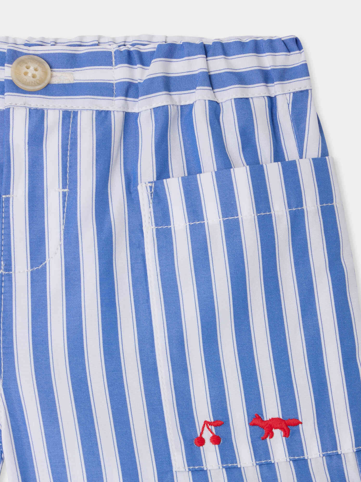 Bonpoint x Maison Kitsuné Nateo embroidered shorts in organic cotton - Image 5