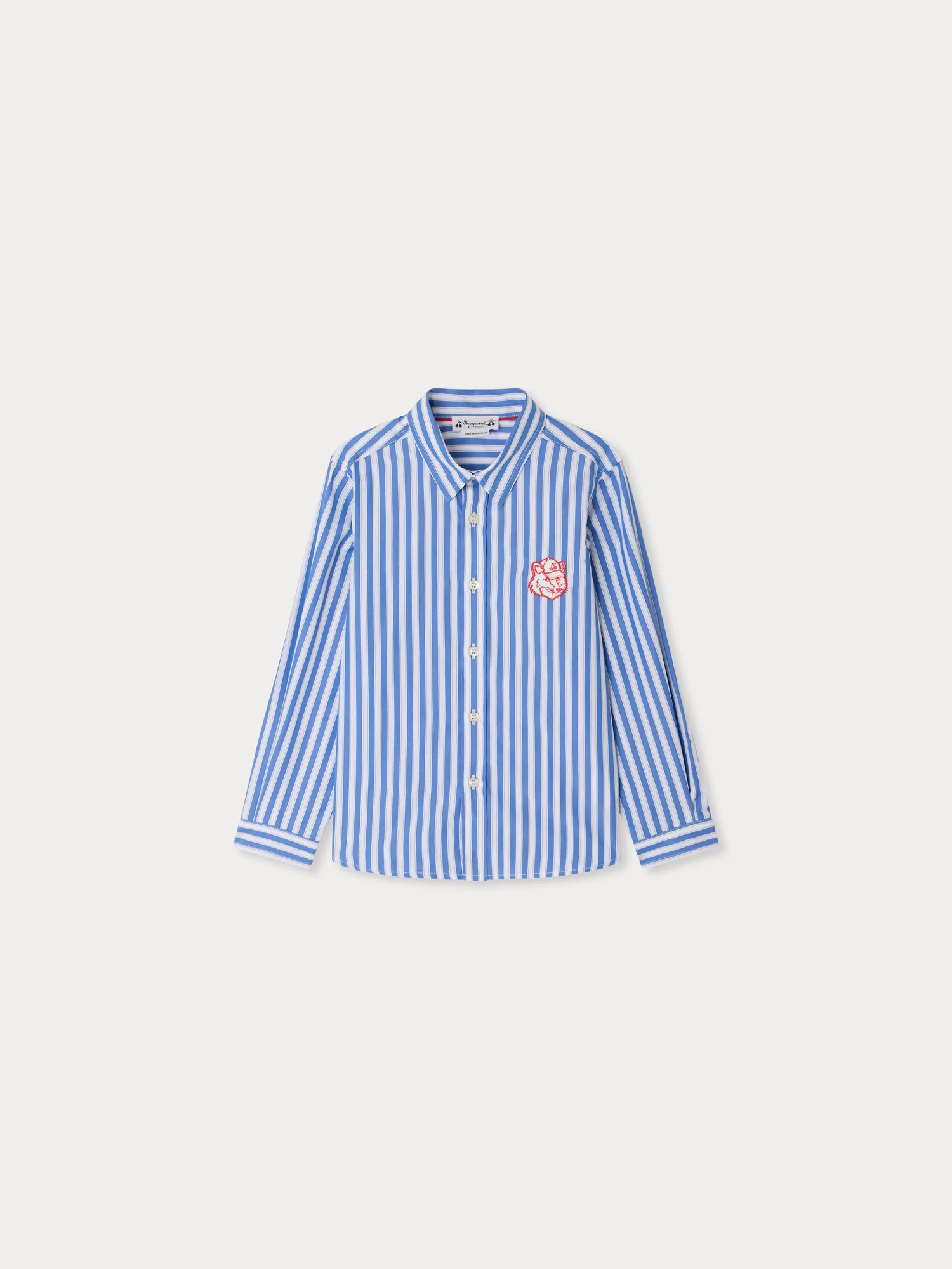 Bonpoint x Maison Kitsuné Tangui embroidered shirt in organic cotton - Image 2