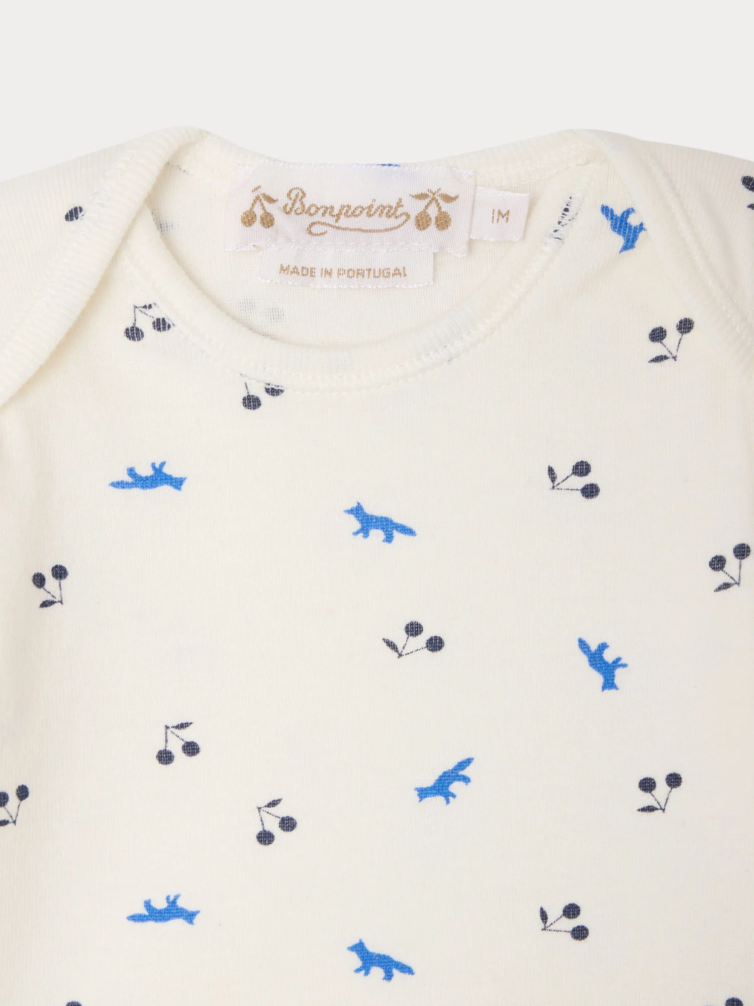 Bonpoint x Maison Kitsuné Timi set with fox and cherry print in organic cotton - Image 4