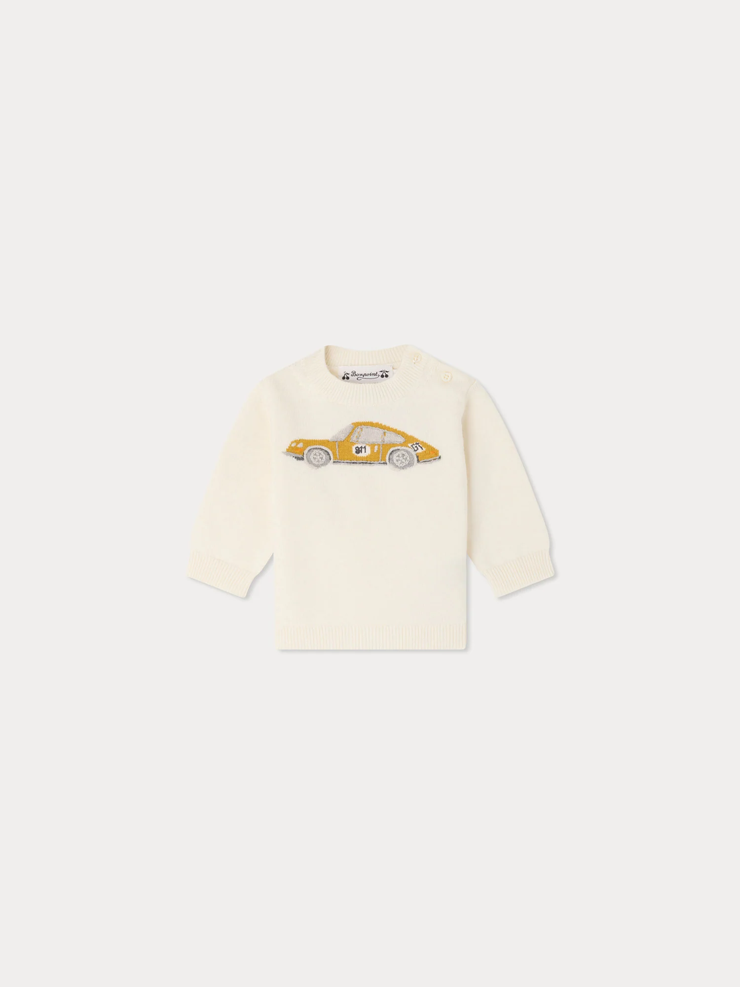 Bonpoint x Porsche Almire embroidered sweater in organic cotton and cashmere - Image 3