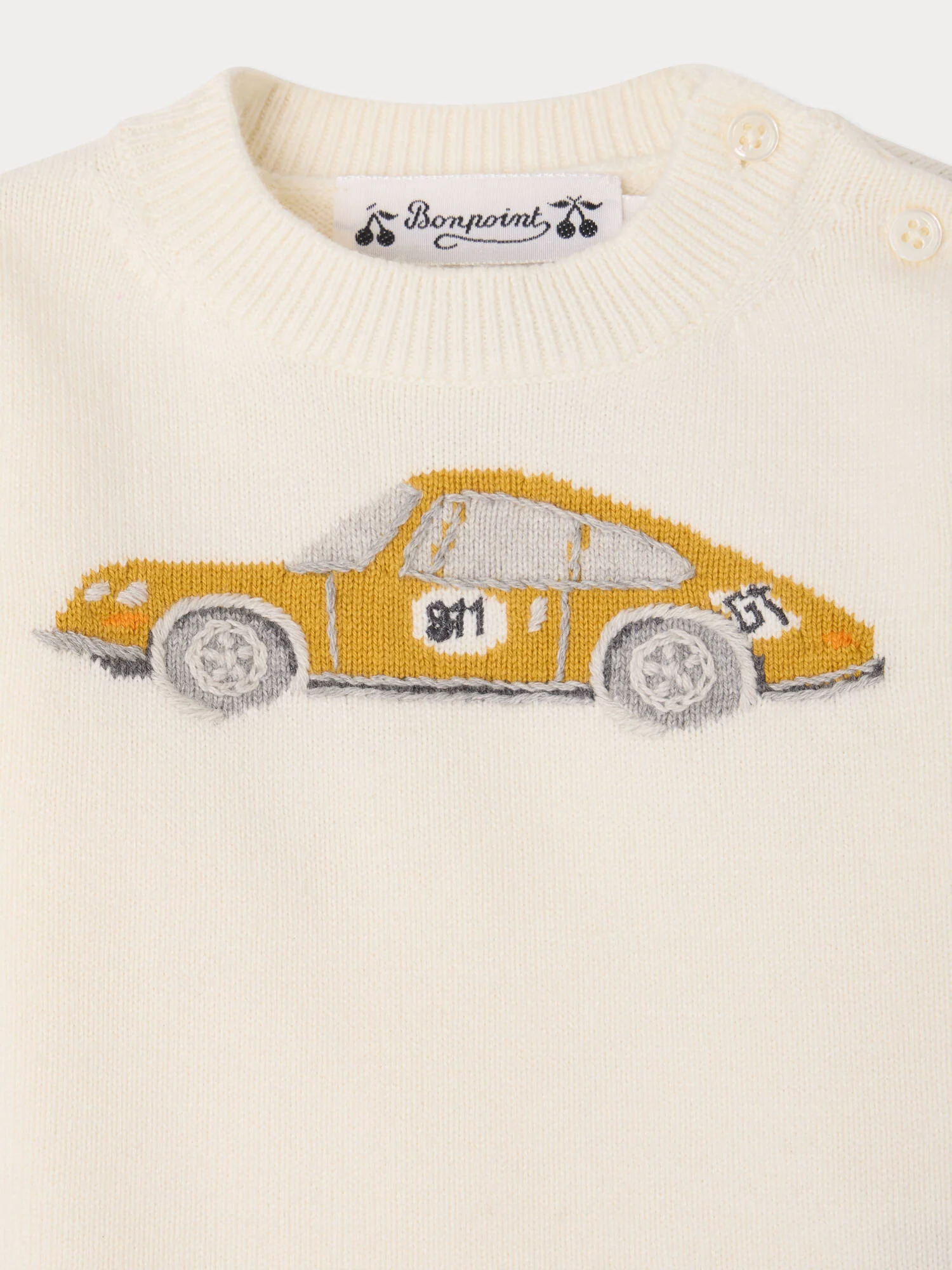 Bonpoint x Porsche Almire embroidered sweater in organic cotton and cashmere - Image 5