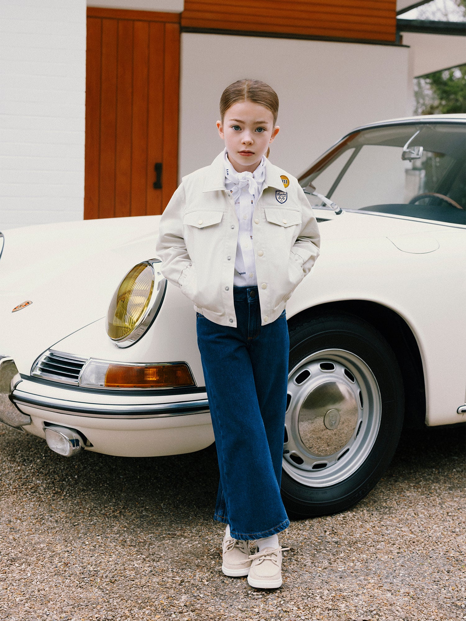 Bonpoint x Porsche Cayati scarf in lightweight organic cotton jacquard - Image 3