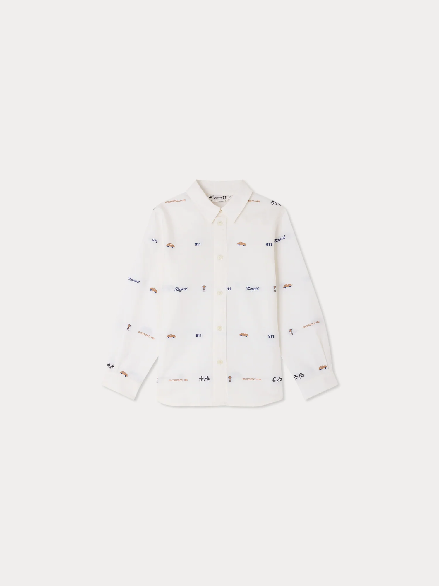 Bonpoint x Porsche Daho shirt in light organic cotton jacquard