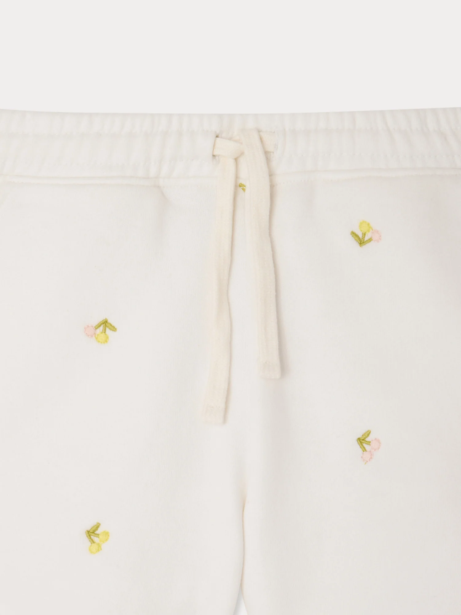 Caroline fleece shorts embroidered with cherries in organic cotton - Image 3