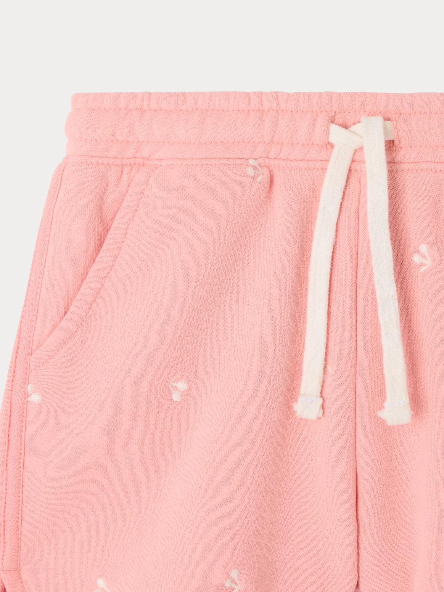 Caroline fleece shorts with cherry embroidery made from organic cotton - Image 3