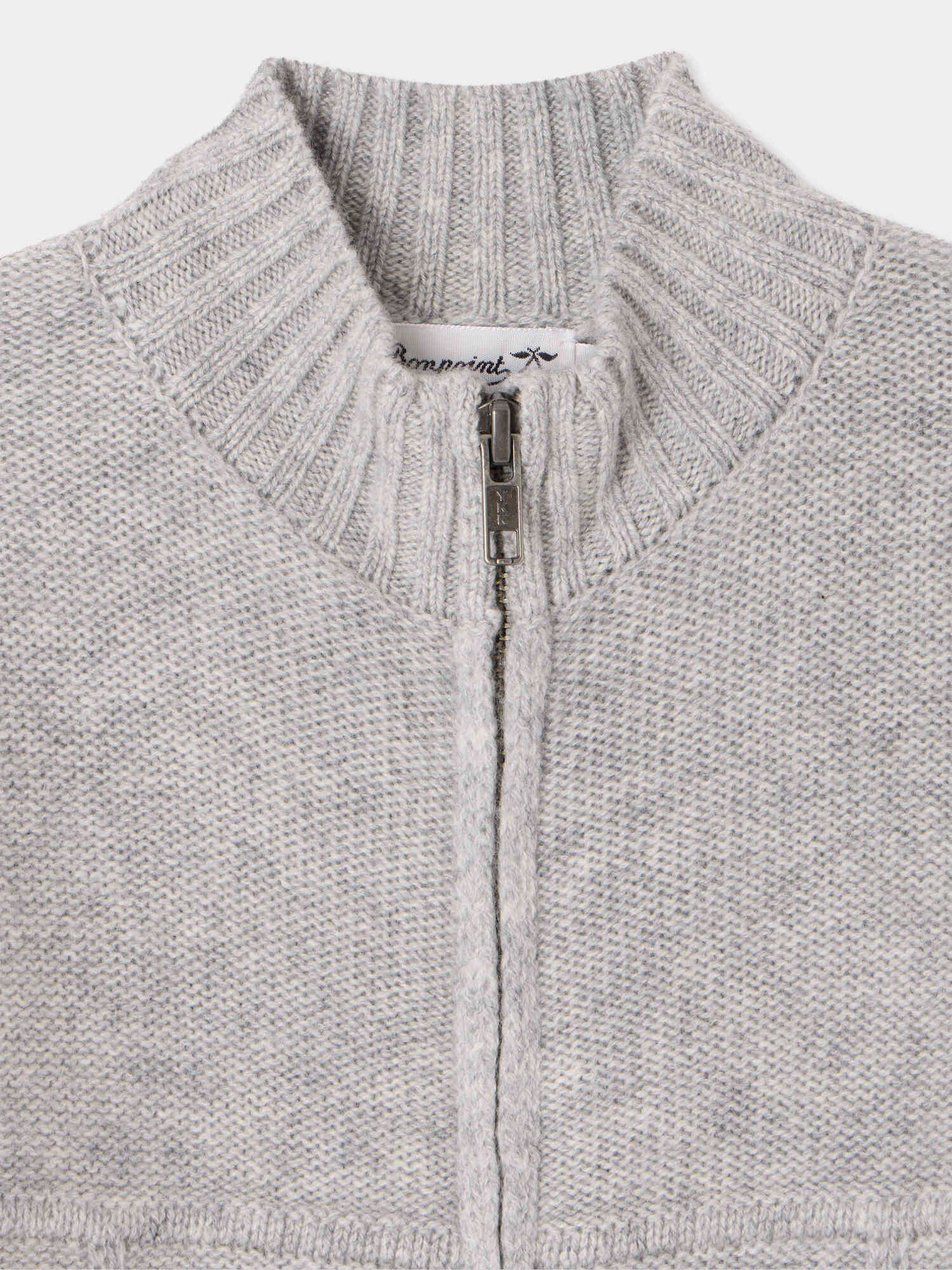 Cashmere cardigan in light heather grey - Image 3