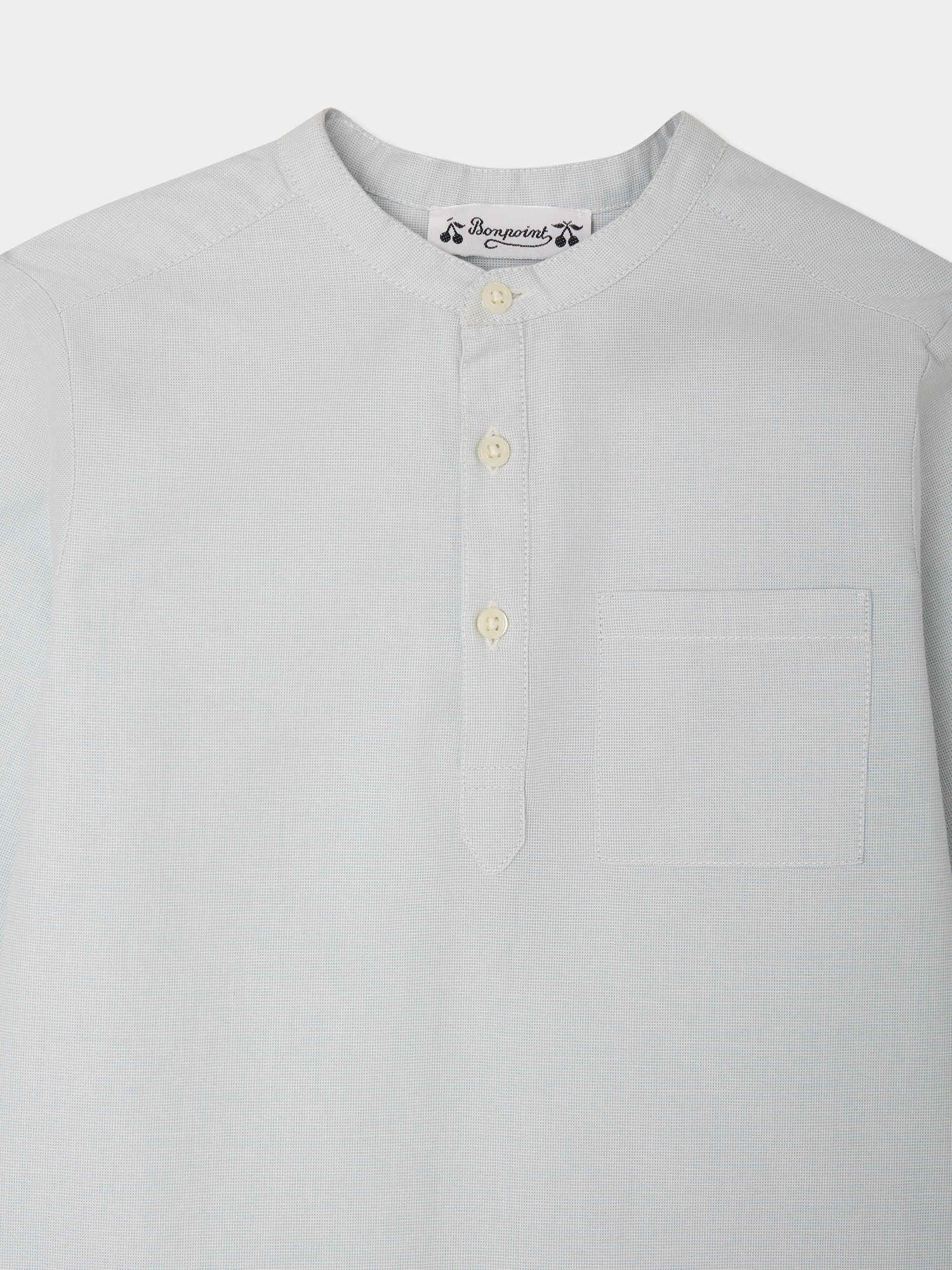 Claude shirt with mandarin collar in organic cotton - Image 4