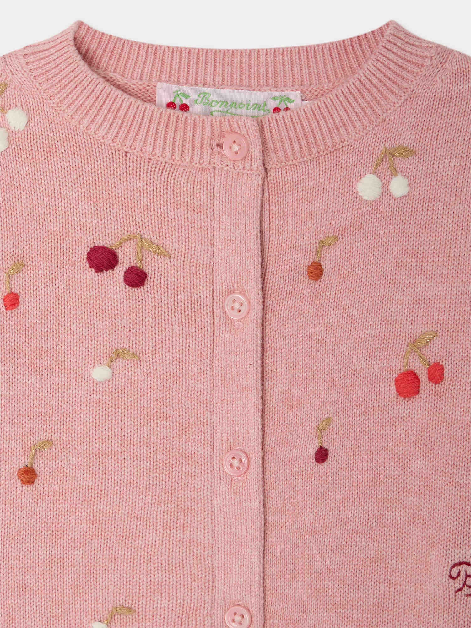 Claudie cardigan with hand-embroidered cherries - Image 3