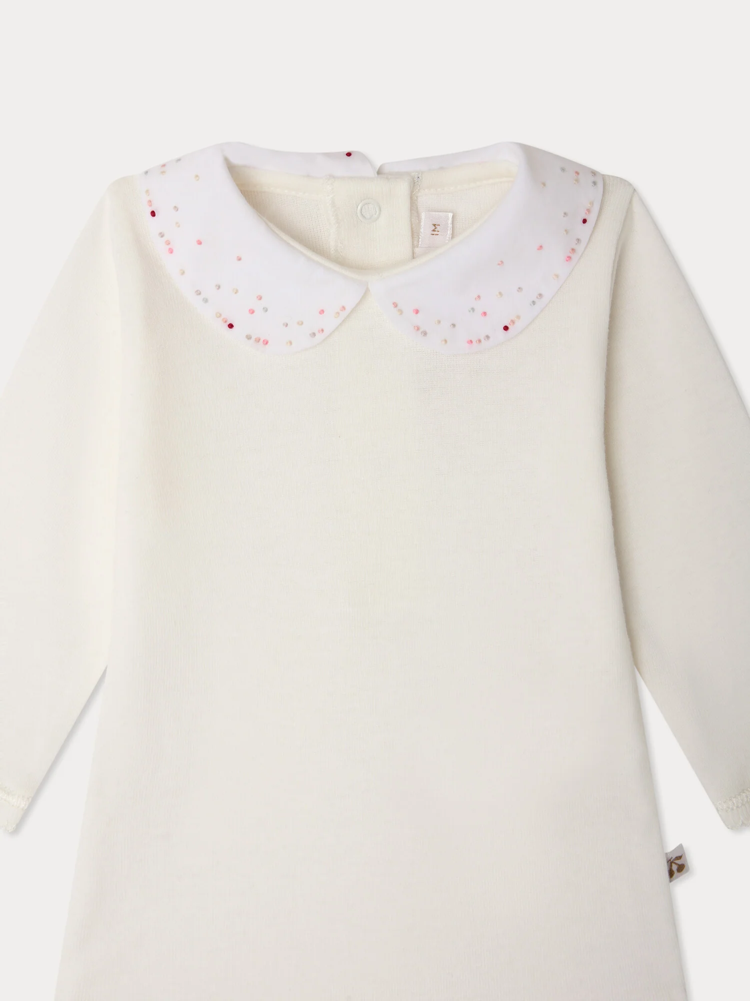 Cygne hand-embroidered polka dot bodysuit in organic cotton - Image 3