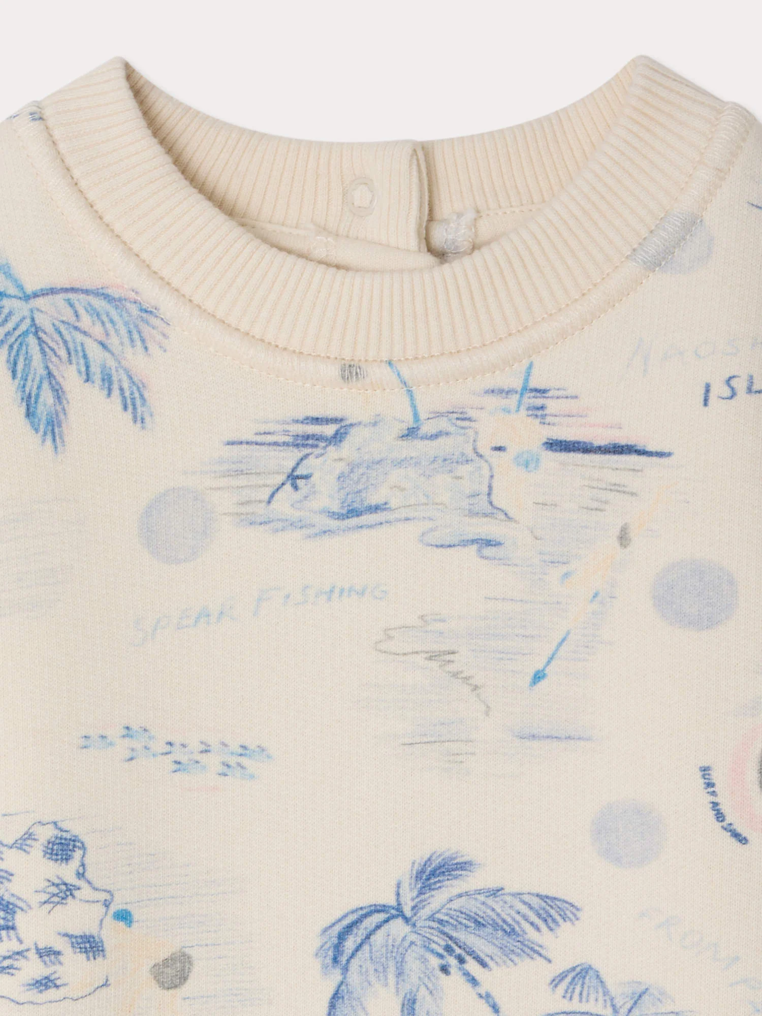 Dady sweatshirt with island print in organic cotton - Image 3