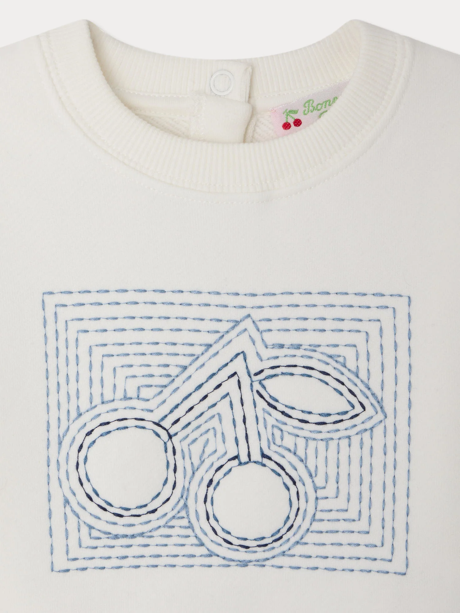 Dahlia sweatshirt embroidered with cherry in organic cotton - Image 3