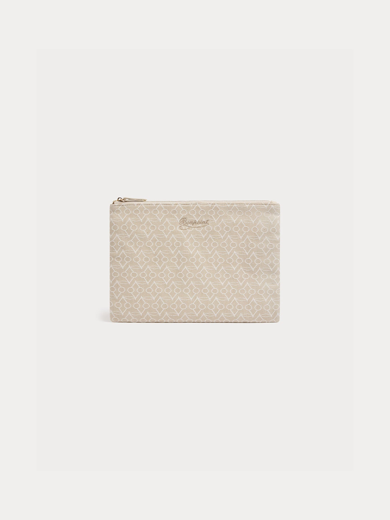 Daya pouch with woven cherry motif in cotton