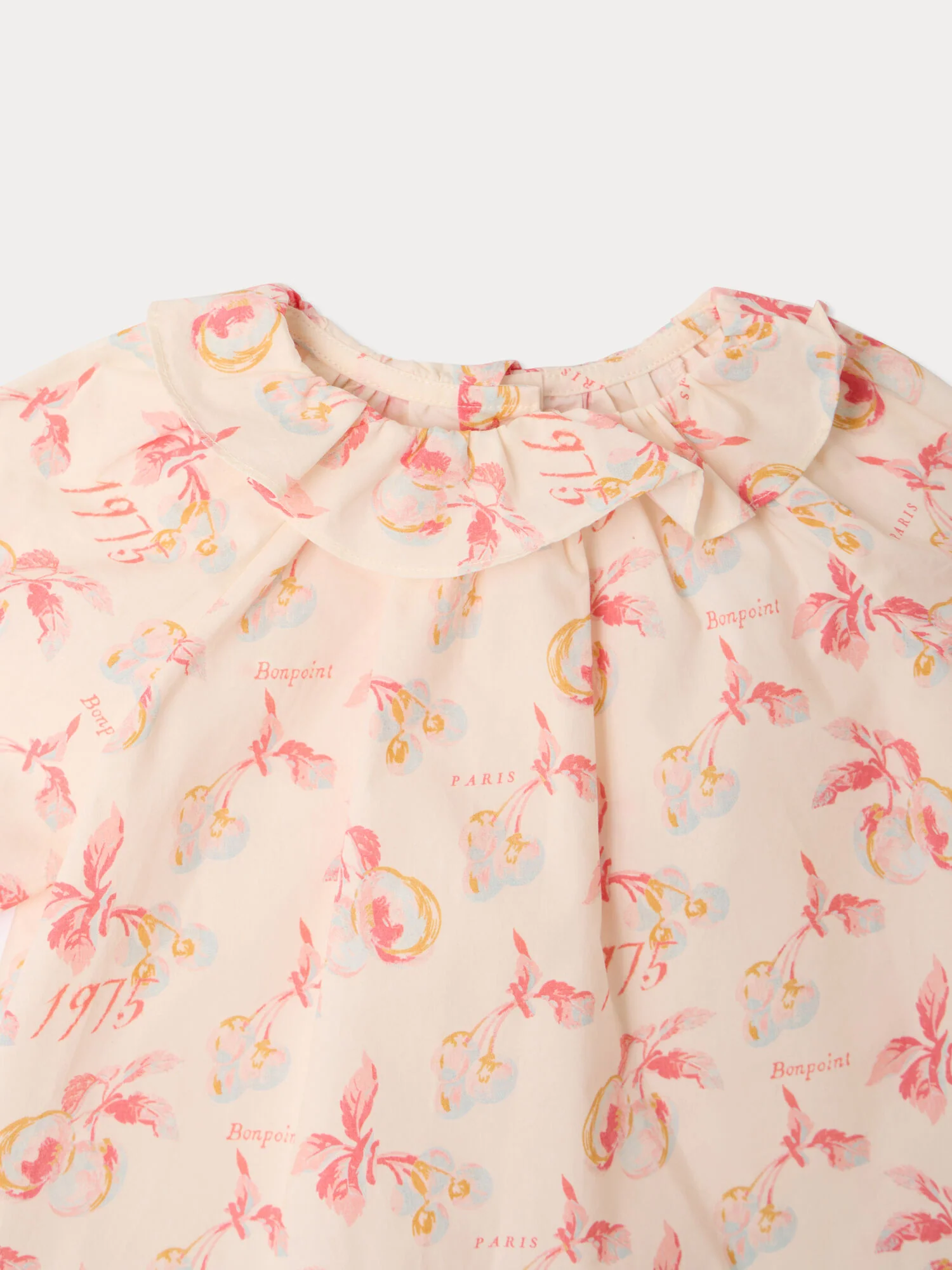 Dolci baby blouse with cherry print in organic cotton - Image 3