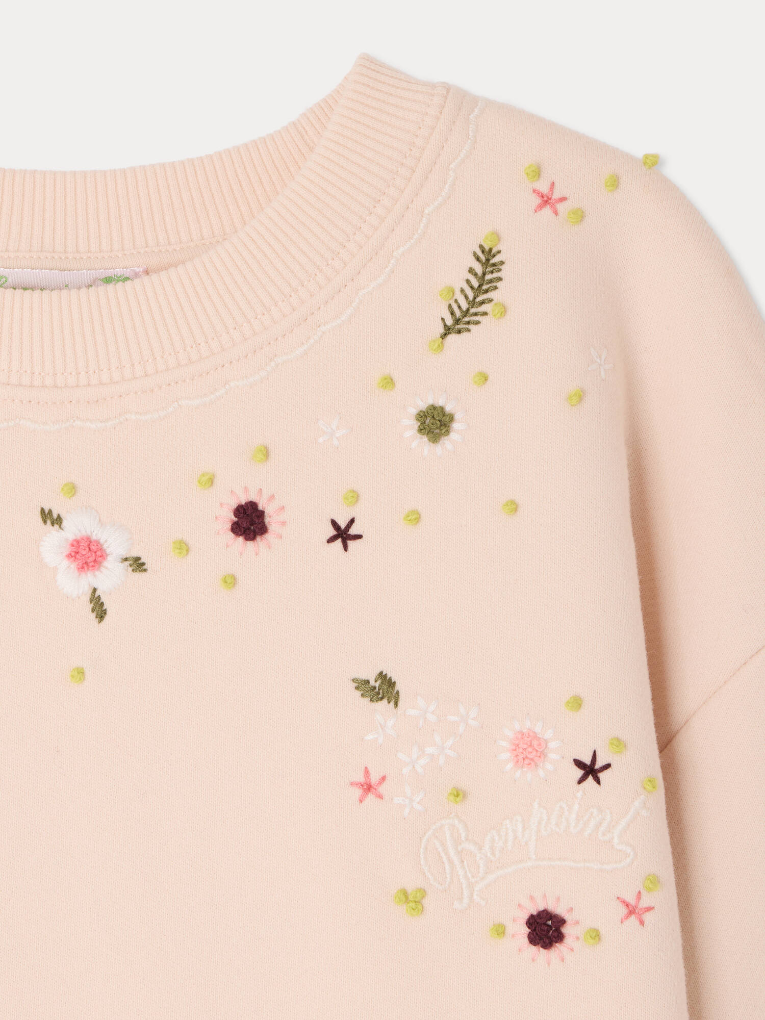 Dolores sweatshirt with hand-embroidered flowers in organic cotton - Image 3