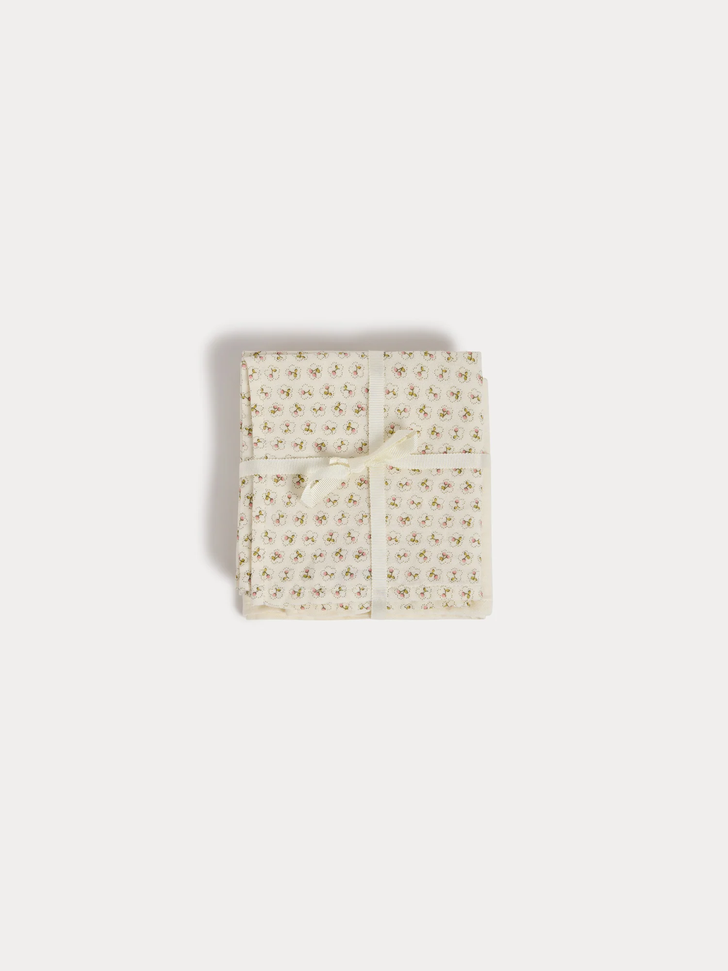 Doudou swaddle blanket with cherry print in organic cotton
