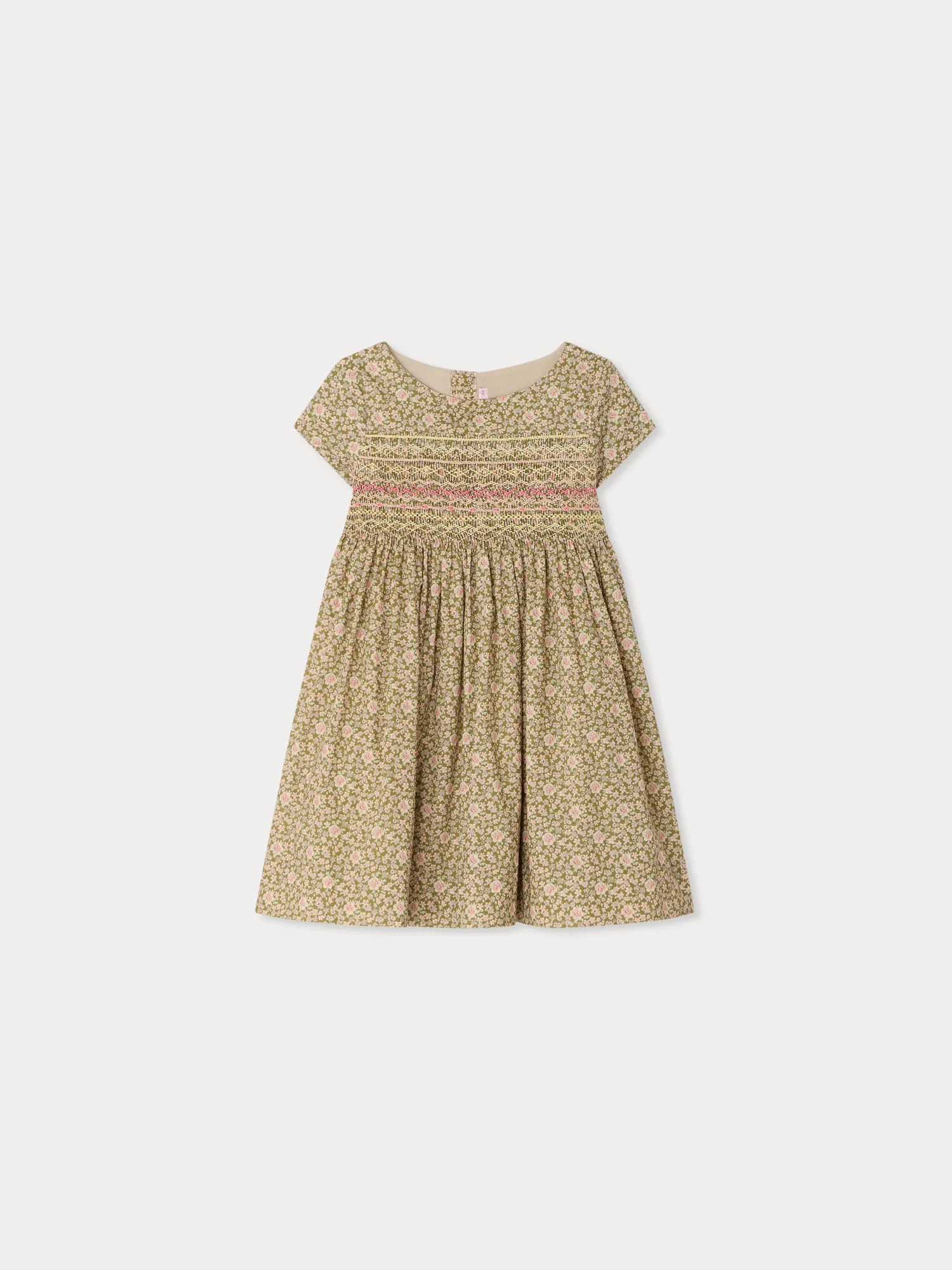 Duchesse dress smocked and hand-embroidered in Liberty organic cotton fabric - Image 3
