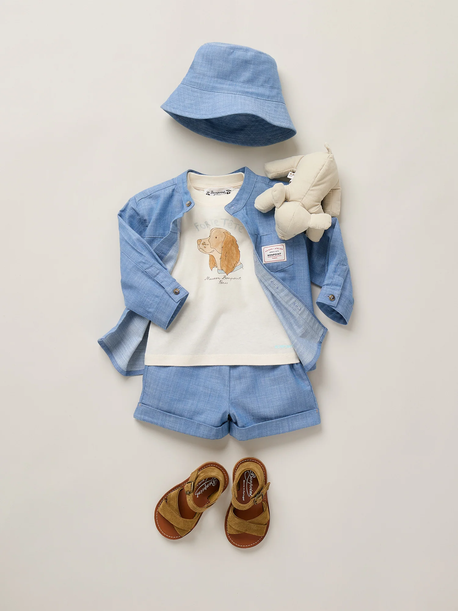 Ecady blue shorts in organic cotton - Image 2