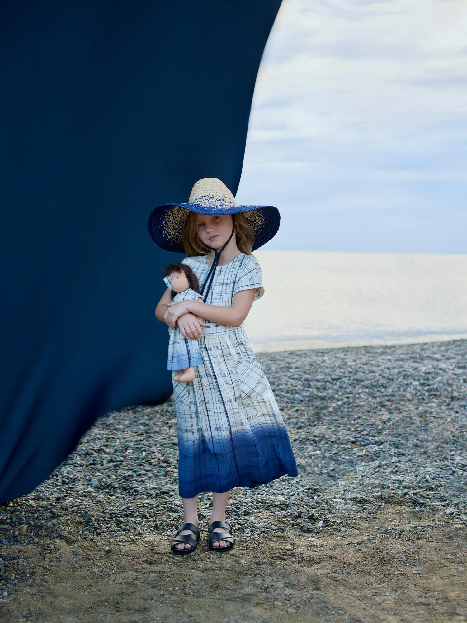Edelweiss checkered and overdyed dress