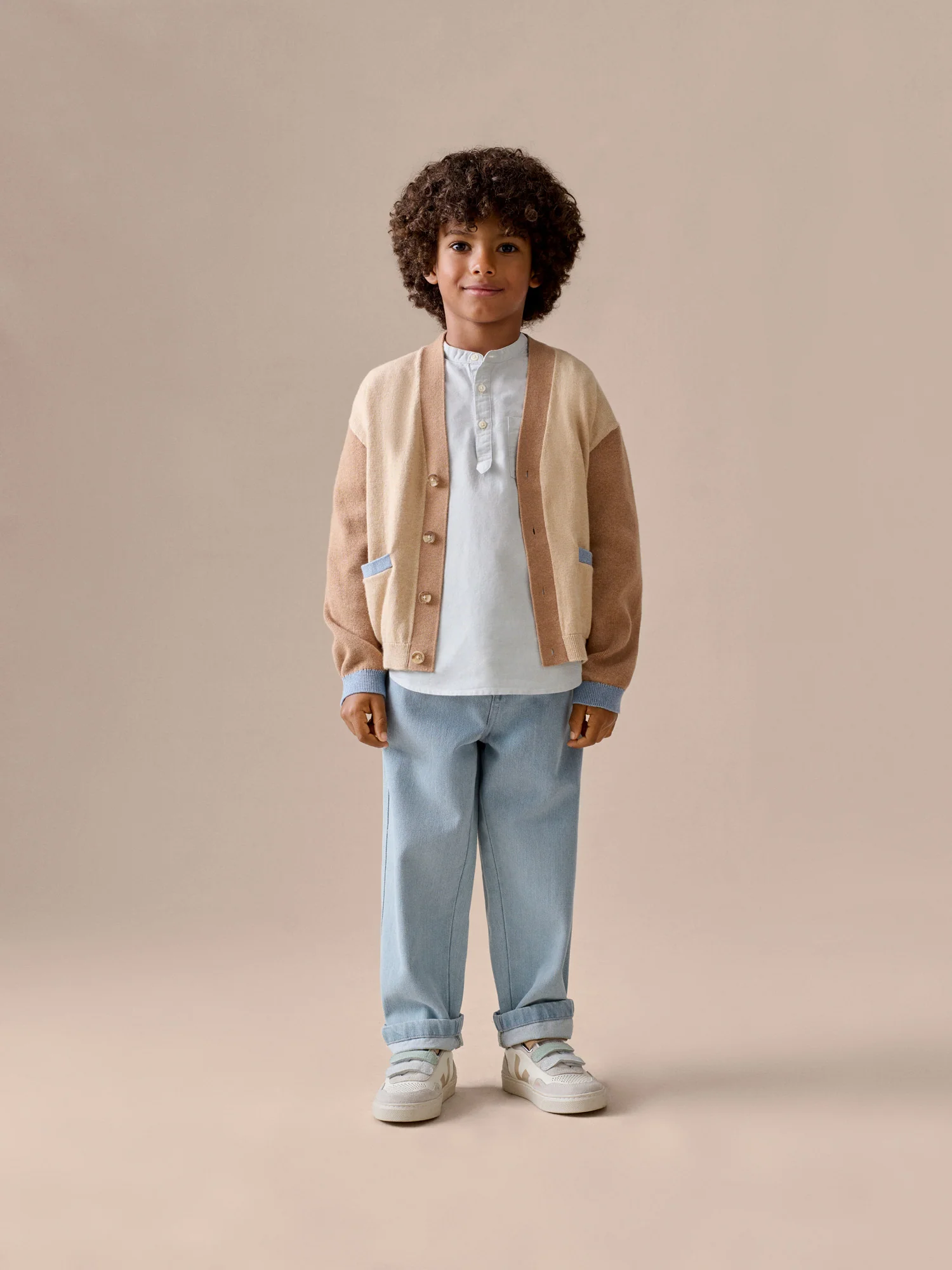 Edouard V-neck cardigan in organic cotton and cashmere - Image 5