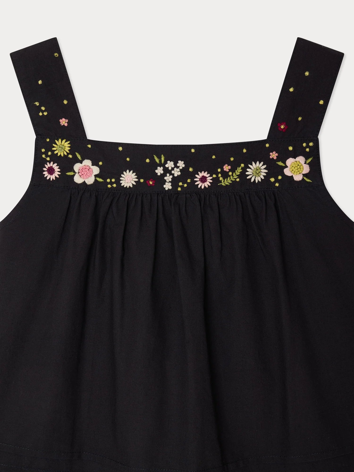 Elija pleated blouse and hand-embroidered in organic cotton - Image 3