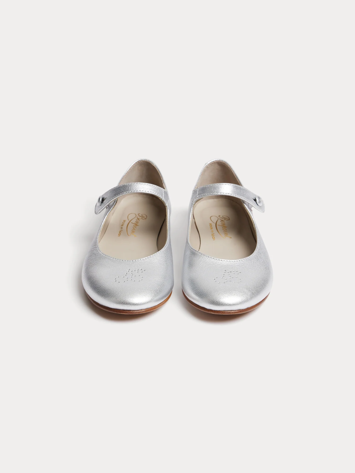 Ella silver leather ballet flats - Image 3