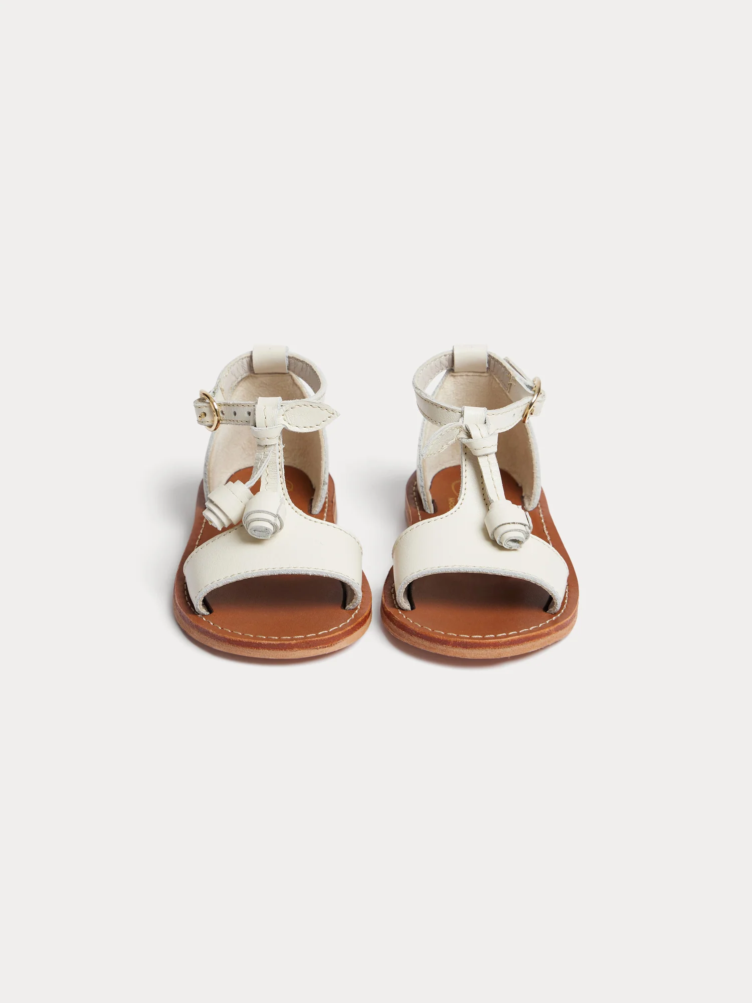 Elmas first-steps sandals in milk white leather - Image 3