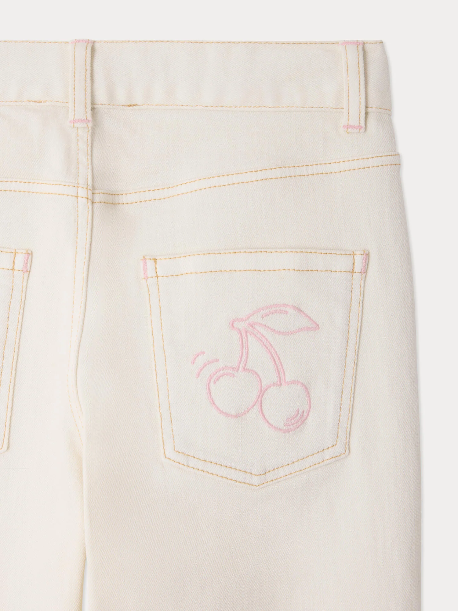Eloha straight-leg denim trousers with embroidered patterns in organic cotton - Image 3