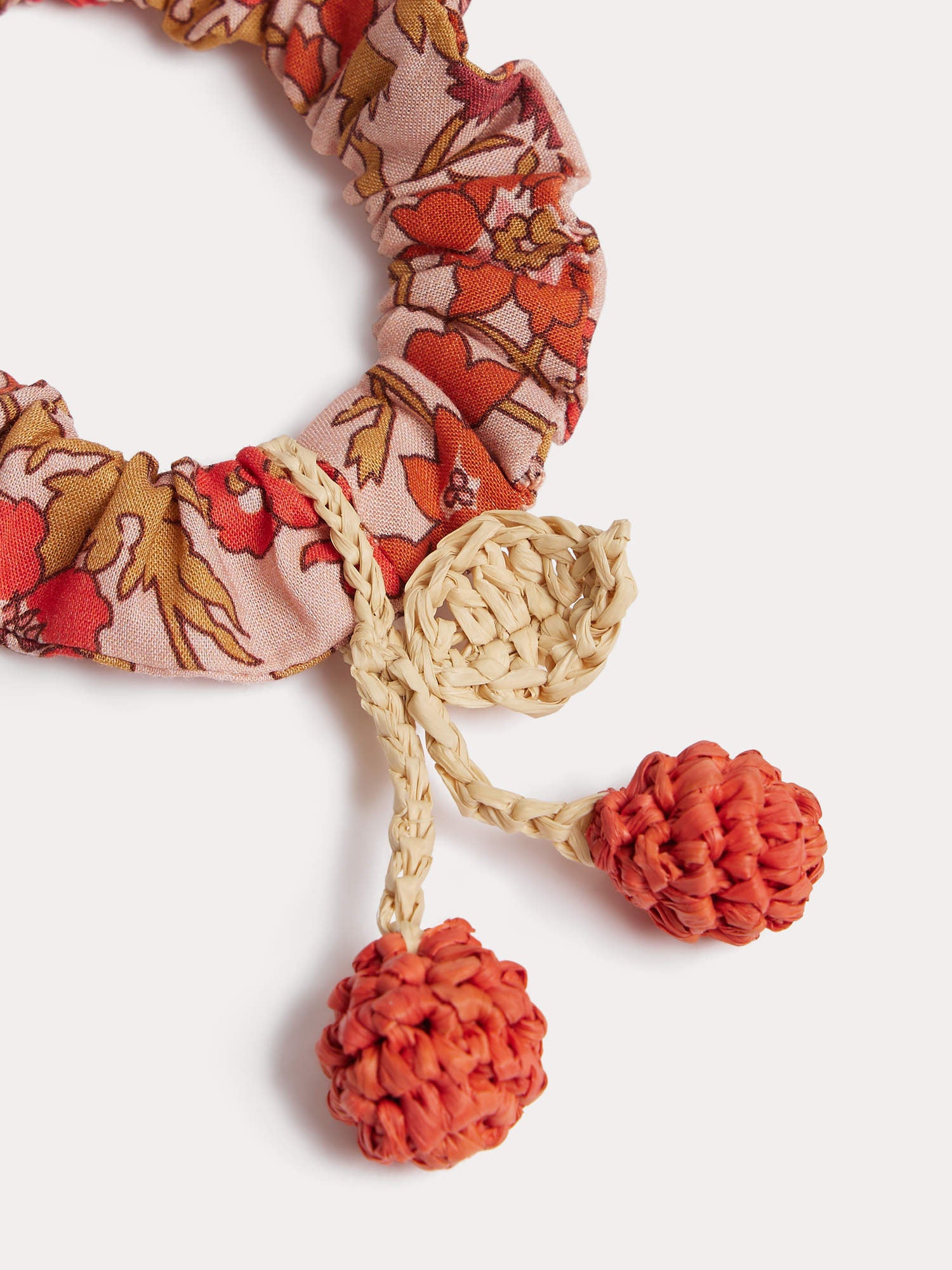 Elory scrunchie with pink flowers in Liberty organic cotton fabric - Image 2